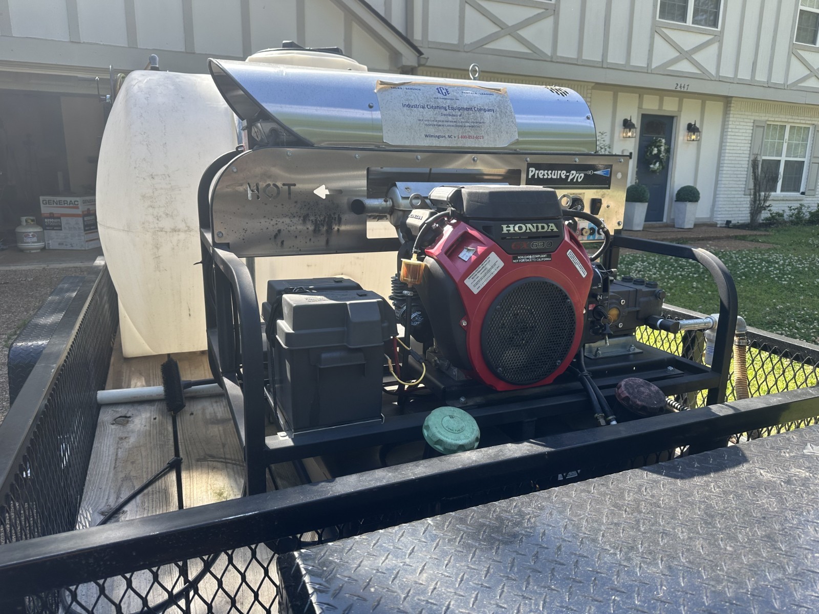 Pressure washing trailer