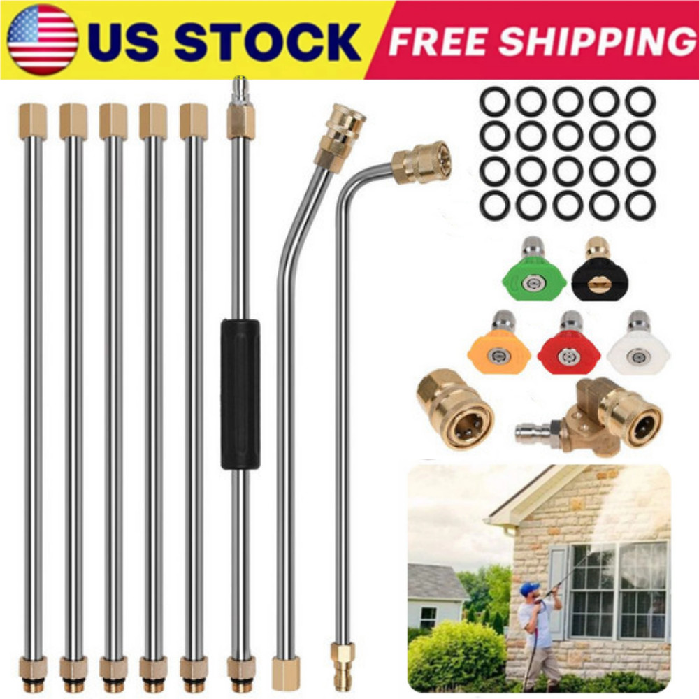 High-Pressure Washer Extension Wand Replace Lance Gutter Cleaner Nozzle 4000PSI.