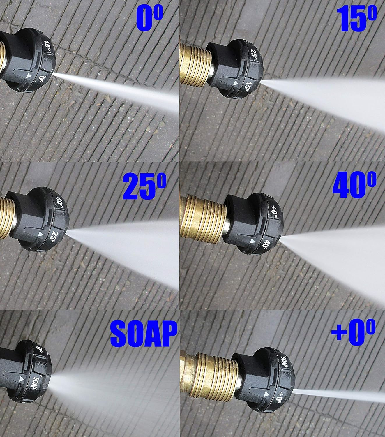 RIDGE WASHER Pressure Washer Nozzle, 6-in-1 Quick Changeover, 4000 PSI, 1/4 Inch