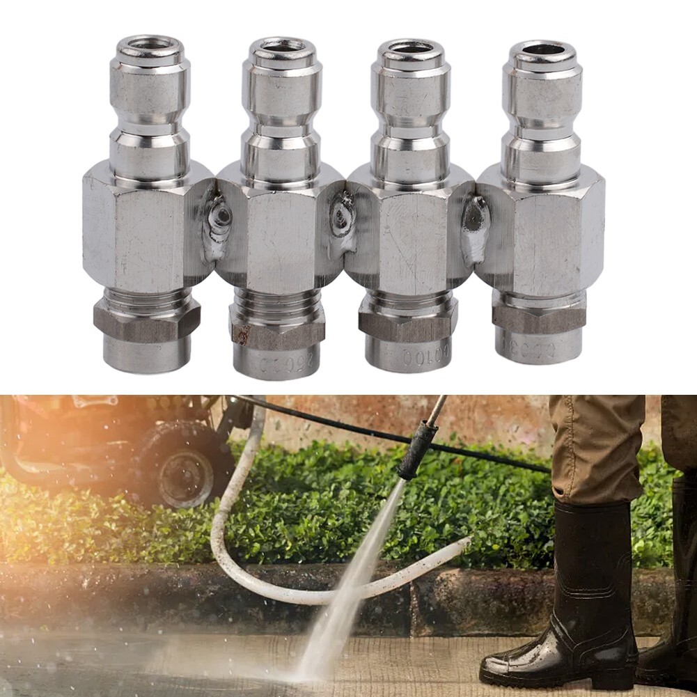 1* Pressure Washer Nozzle Kit 4-Way Tip Holder 1/4 Inch Quick Connect Soft Wash