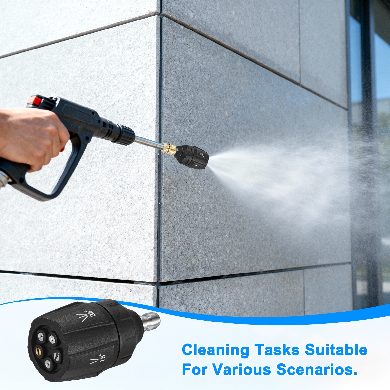 5-in-1 Adjustable Quick-change Pressure Washer Nozzle Tips, 2.5GPM