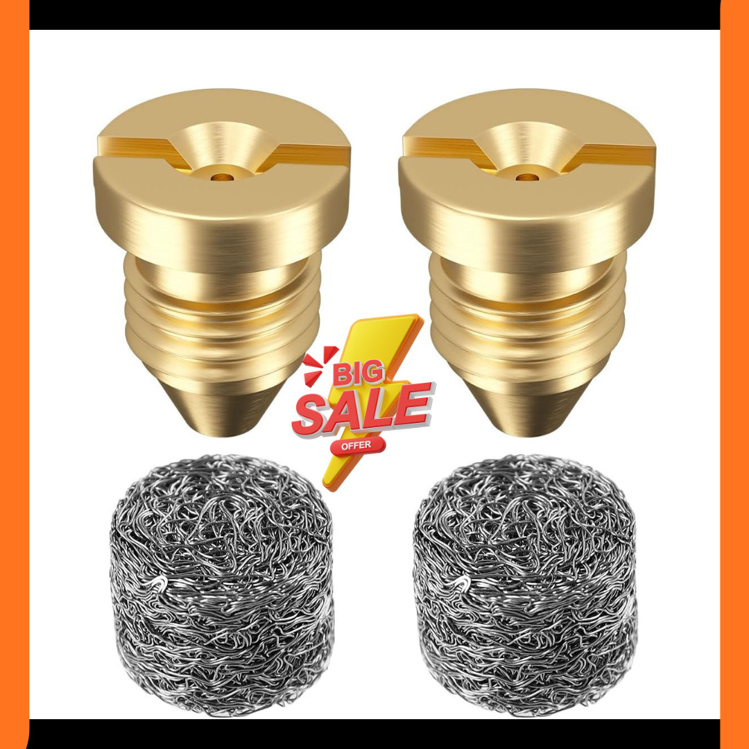 2 Pieces 1.1 mm Orifice Foam Cannon and 2 Pieces Foam Maker, Universal Brass