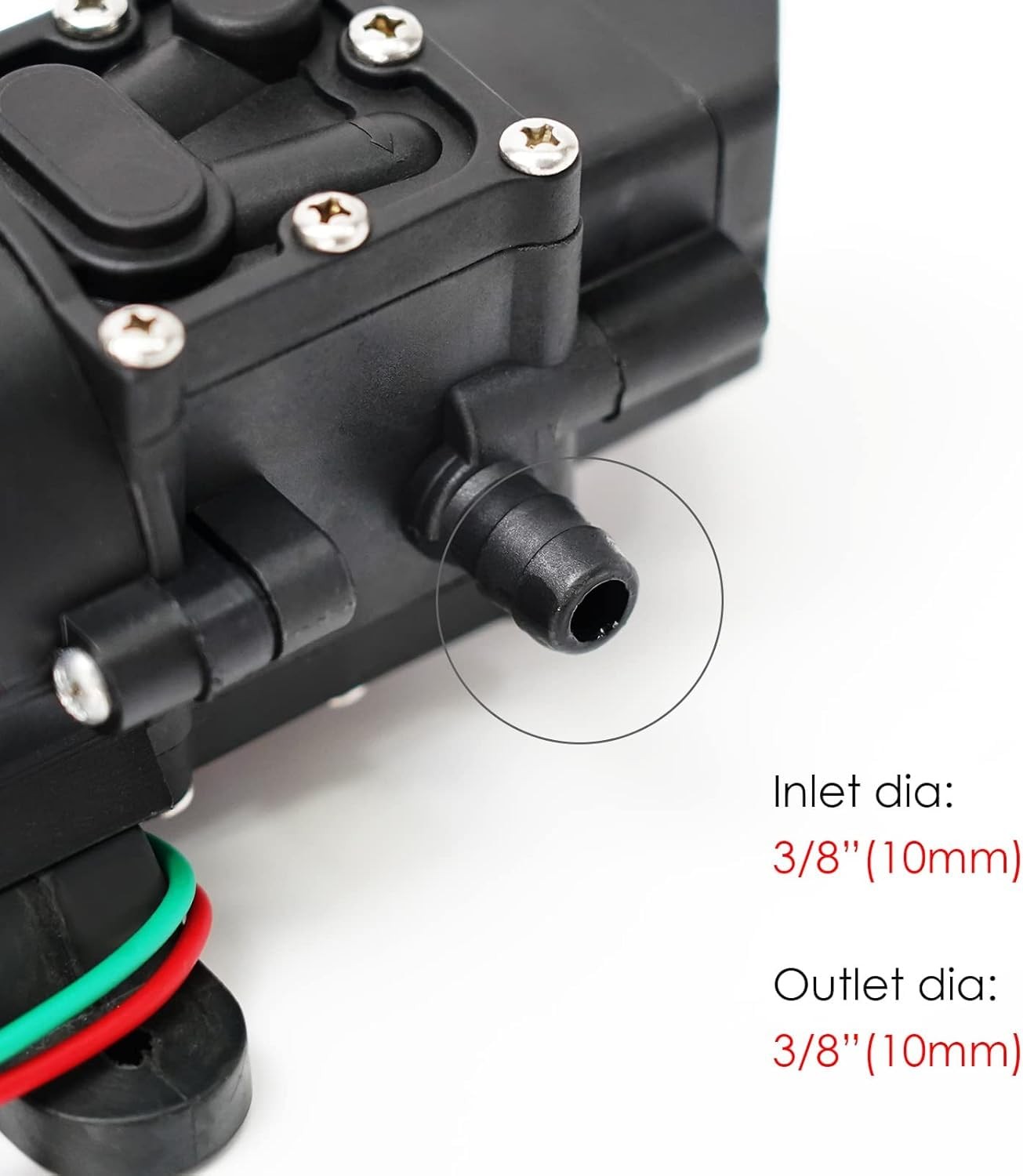 12V DC Fresh Water Pump with 2 Hose Clamp 12 Volt Diaphragm Pump Self Priming