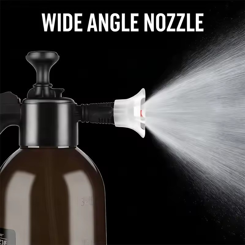 2L Hand Pump Foam Sprayer Snow Foam Cannon Car Wash Bottle w/ 3 Nozzles