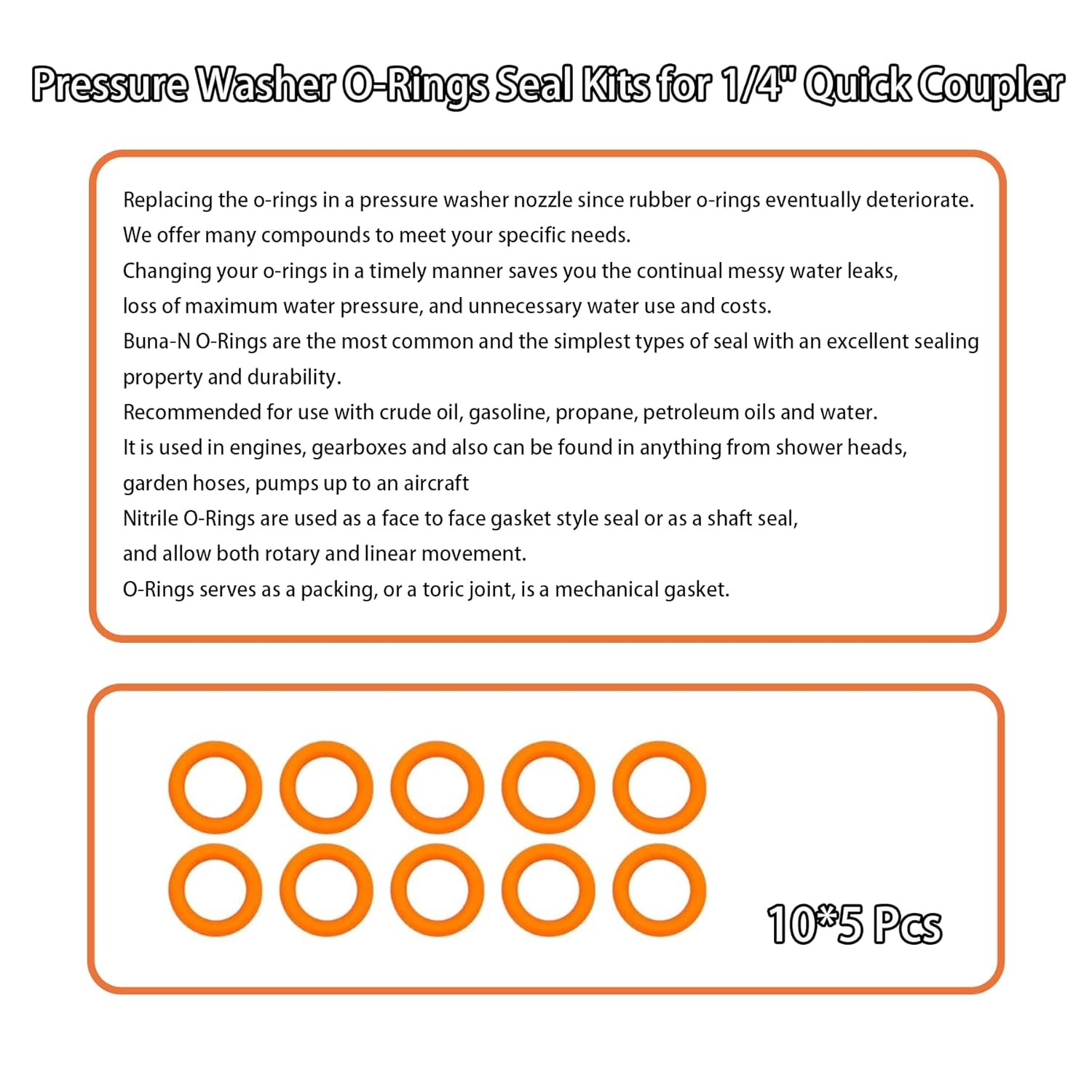 O-Ring for Pressure Washer 1/4″ 3/8” Pressure Washer Quick Coulper QD Colored O