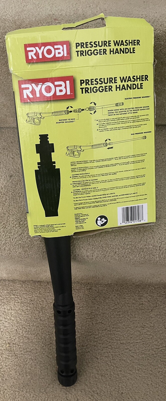 Ryobi Gas Electric Pressure Washer Trigger Gun 3300 PSI Durable Impact Resistant
