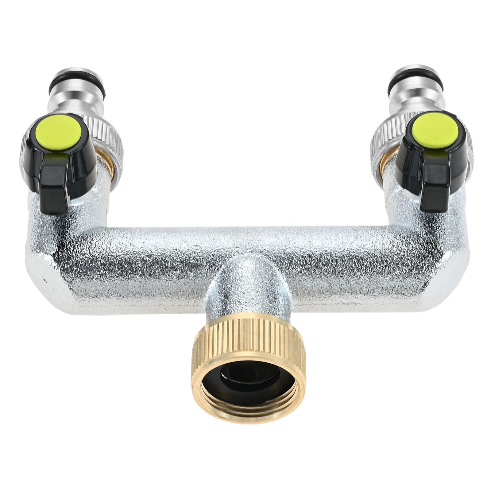 2-Way Tap Water Connection Distributor Kit Brass Parts 3/4″ with Shut-off Valve