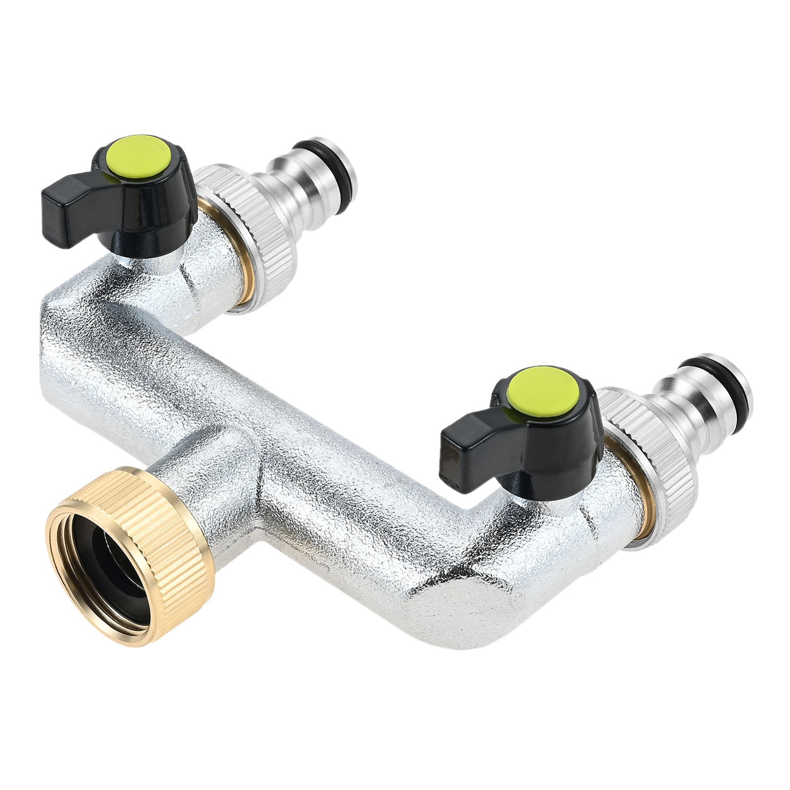 2-Way Tap Water Connection Distributor Kit Brass Parts 3/4″ with Shut-off Valve