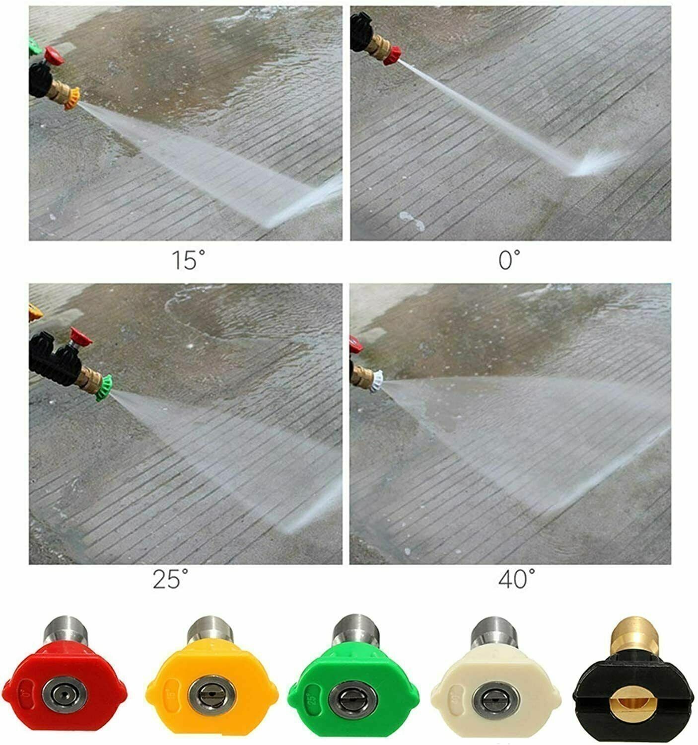 1/4″ High Pressure Washer Snow Foam Cannon Lance Gun 1L Bottle with 5 Nozzle Kit