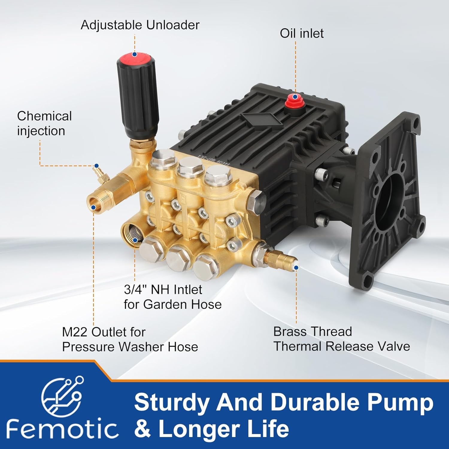 Pressure Washer Pump 1 Inch Shaft,Pressure Washer Pump 4400 psi,Power Washer Pum
