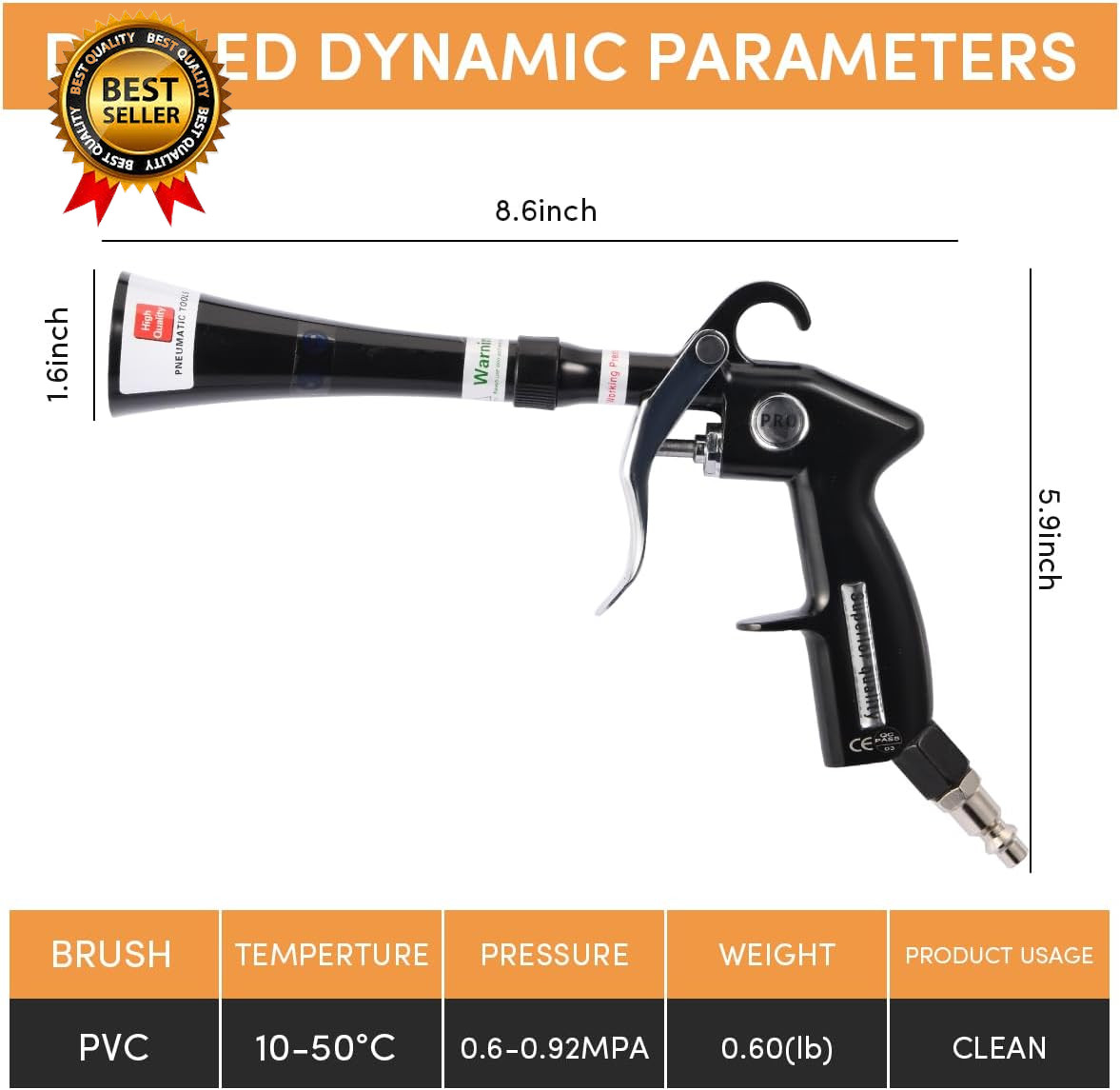 Tornado Air Blow Gun for Car Detailing High Pressure Dry Cleaning Gun with…