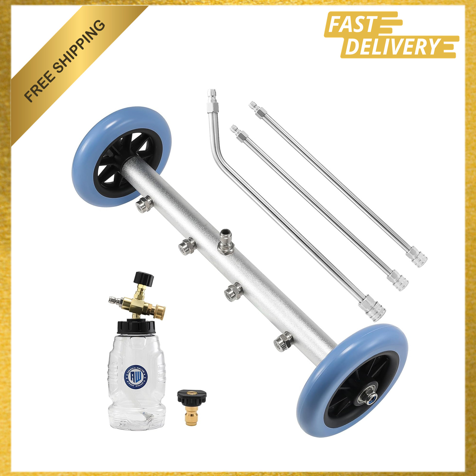 Pressure Washer Undercarriage Cleaner, 16 Inch Car Wash Tool with Chemical