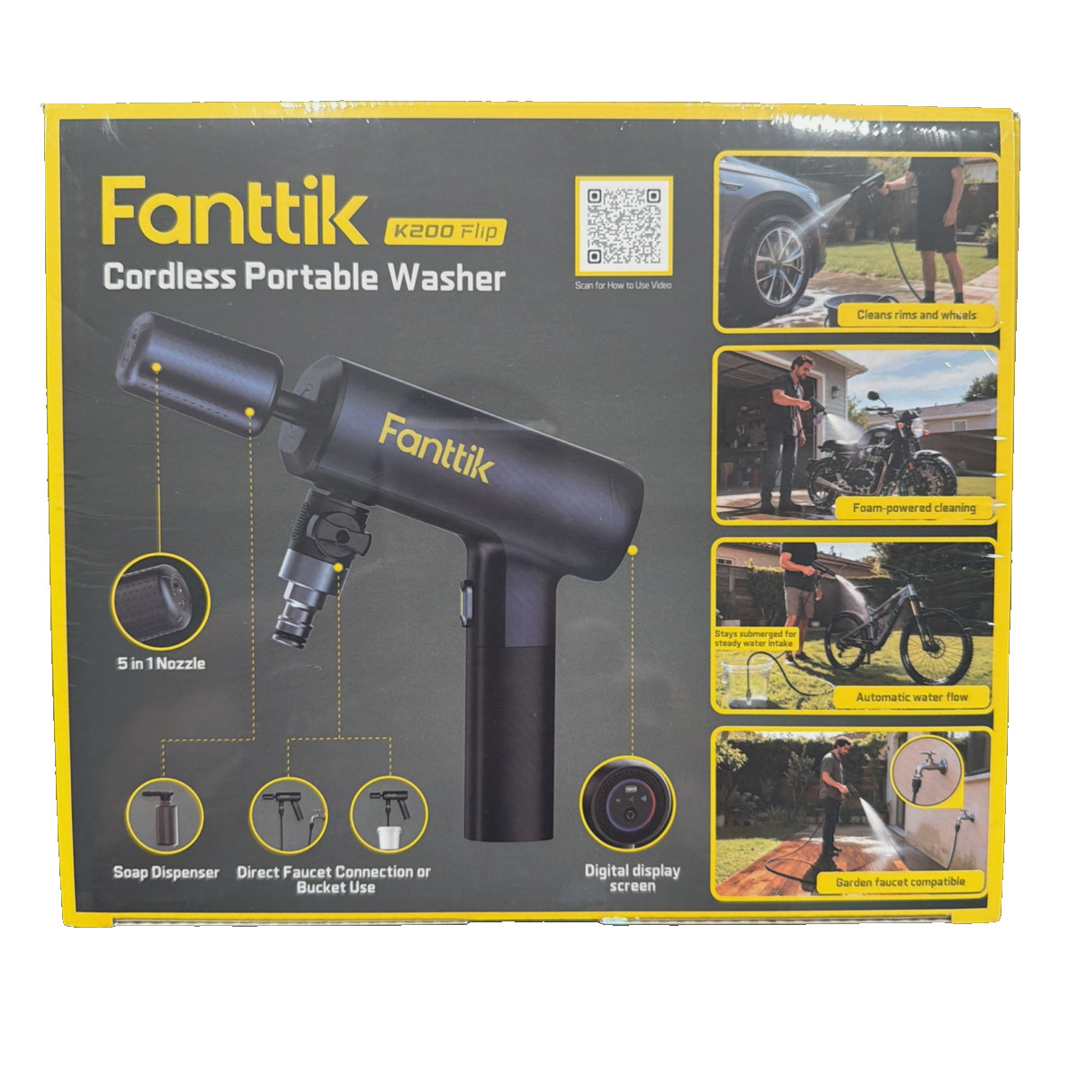 Fanttik K200 Flip Cordless Portable Washer 5-in-1 Nozzle USB-C Foldable New