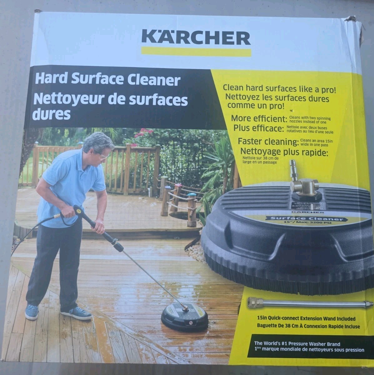 Karcher 15″ Surface Cleaner for Pressure Washer, 3200 PSI, Quick Connect – NEW