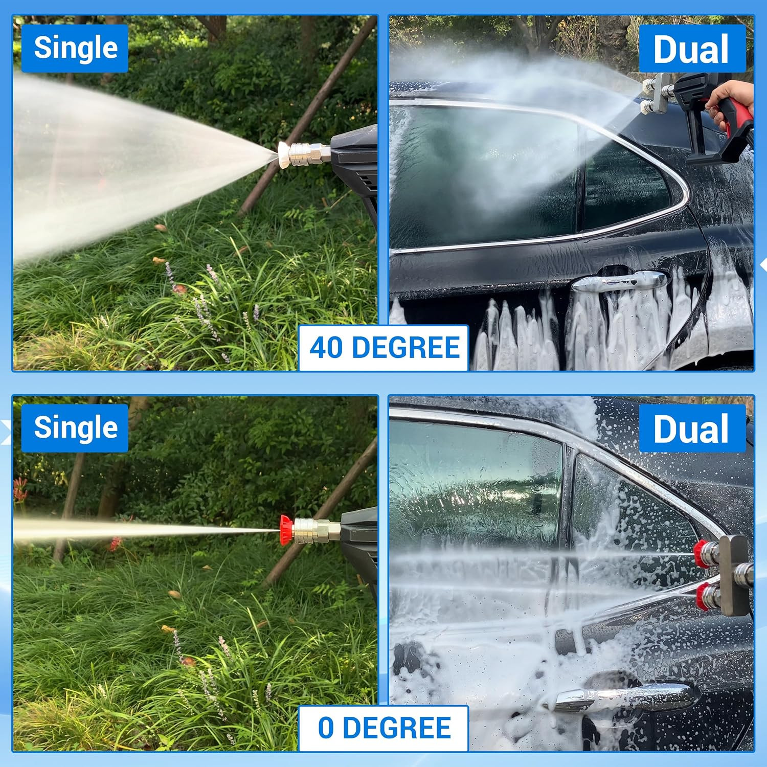 Pressure Washer Tips, 2-In-1 Pressure Washer Nozzle Tips, Dual Power Washer Nozz