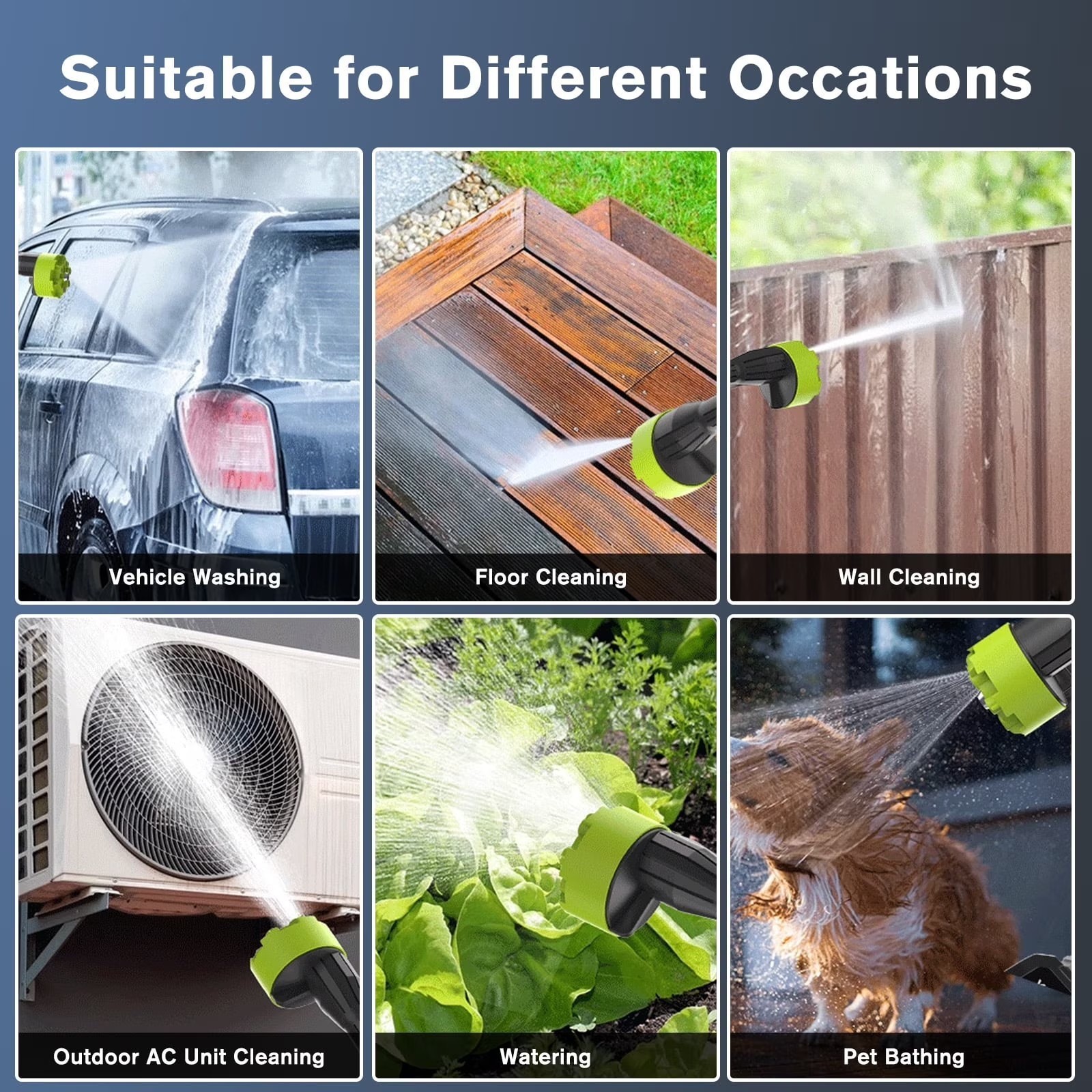 Cordless Electric High Pressure Water Spray Gun Portable Car Washer Cleaner Tool