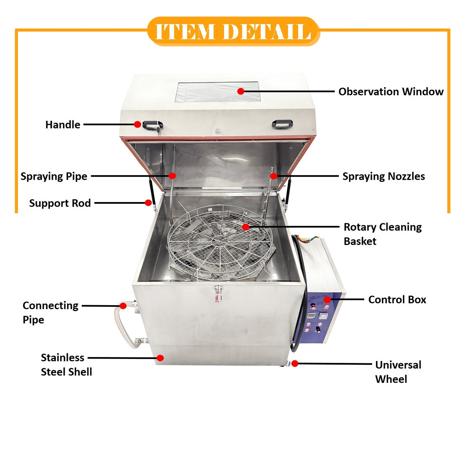 220V 3-Phase High Pressure Rotary Spray Cleaning Machine Hardware Part Washer
