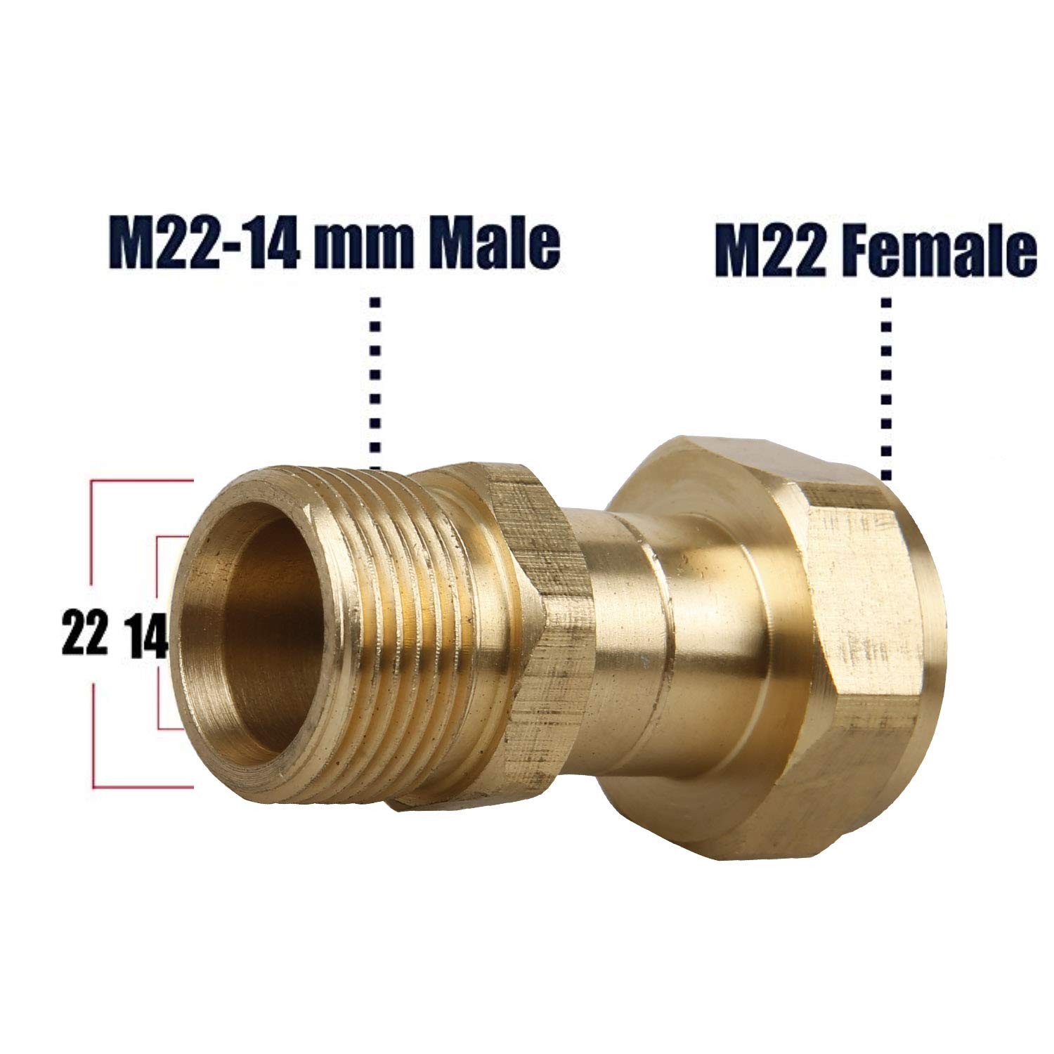Pressure Washer Swivel Joint Anti Twist Metric M22 14mm Connection 3000 PSI