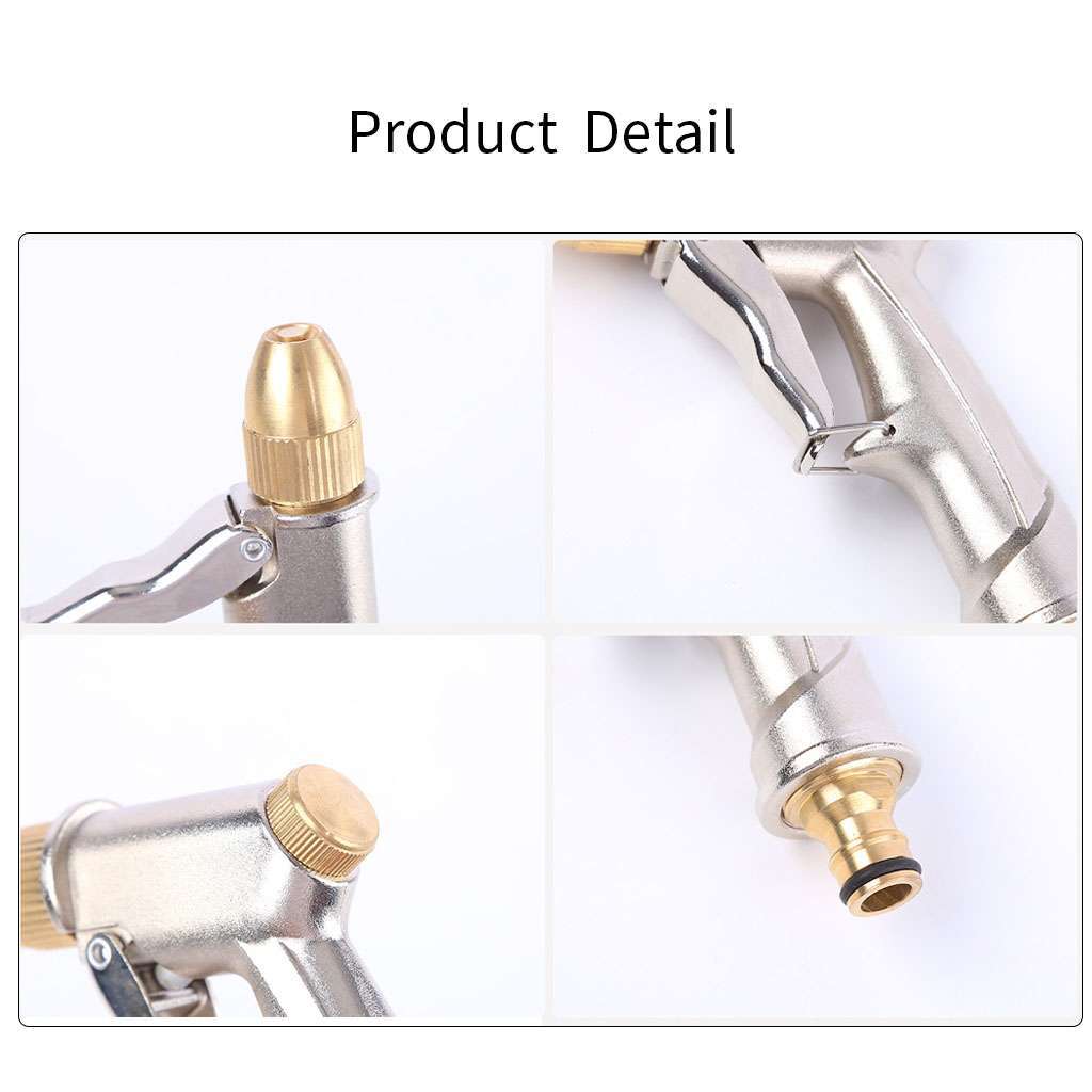 High Pressure Water Spray Gun Metal Brass Nozzle Wash Hose Pipe Car Garden Lawn