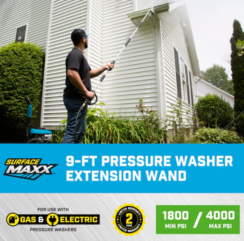 SurfaceMaxx 9-ft Pressure Washer Extension Wand # 2637678 Free US Shipping