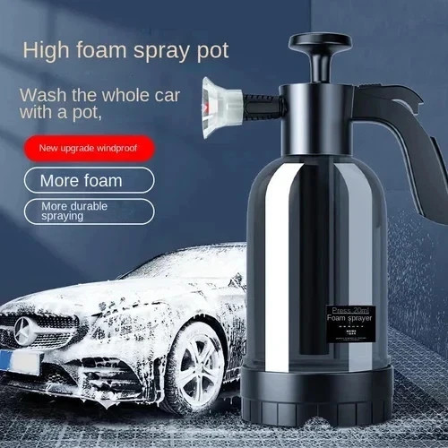 2L Hand Pump Foam Sprayer Snow Foam Cannon Car Wash Bottle w/ 3 Nozzles New