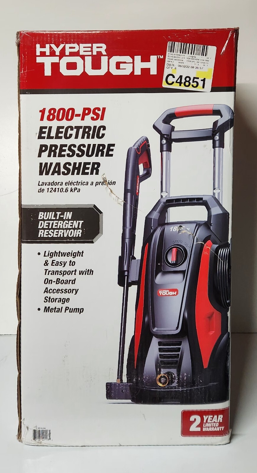 Pressure Washer 1800PSI, Electric