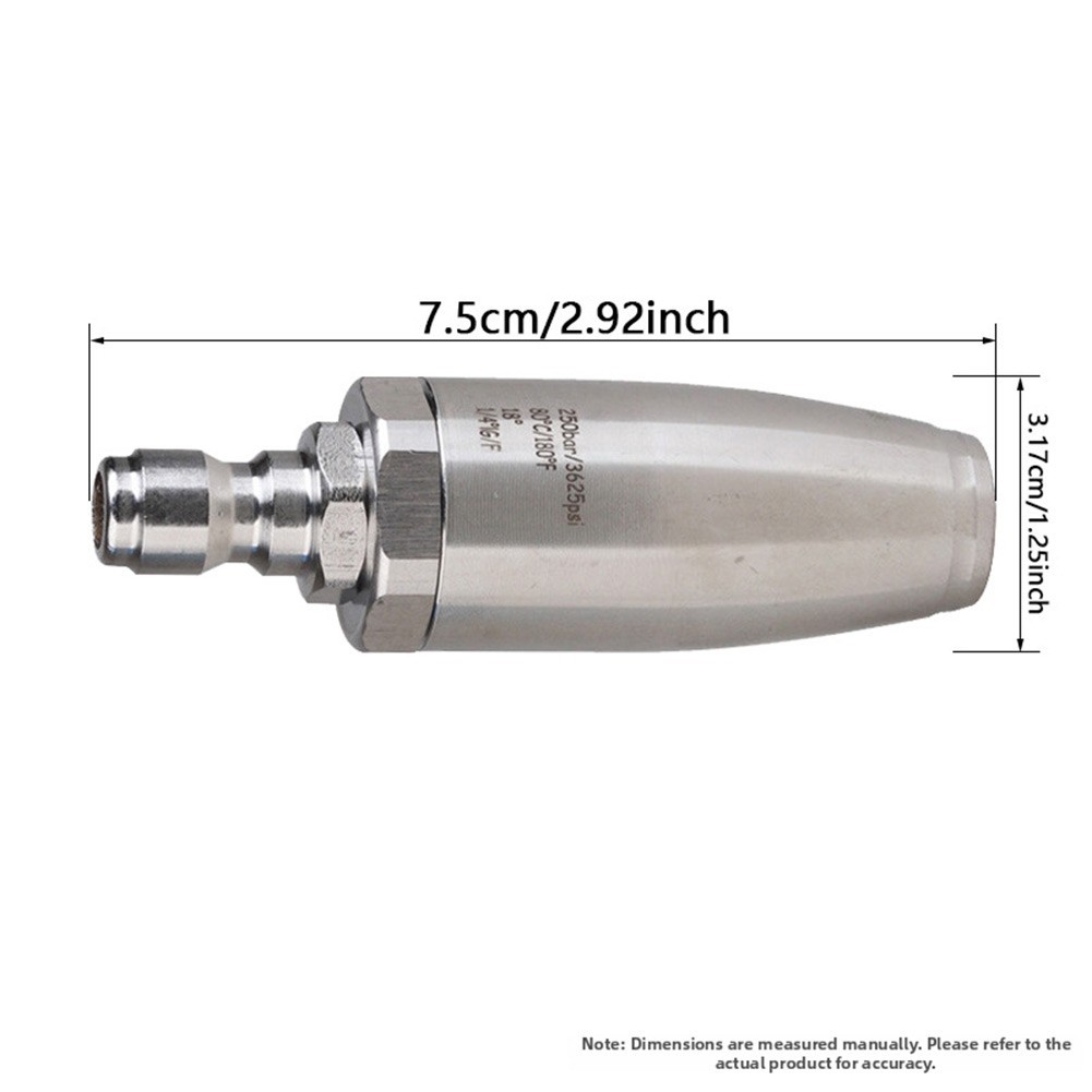 304 SS Turbo Nozzle 35mm for Pressure Washer 360 Rotation 3625 PSI Spray