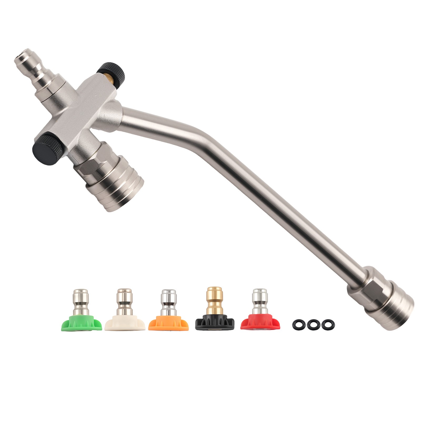 Dual Valve Foam Cannon Dual Spray Bar Stainless Steel Foam Lance Nozzle 4000PSI