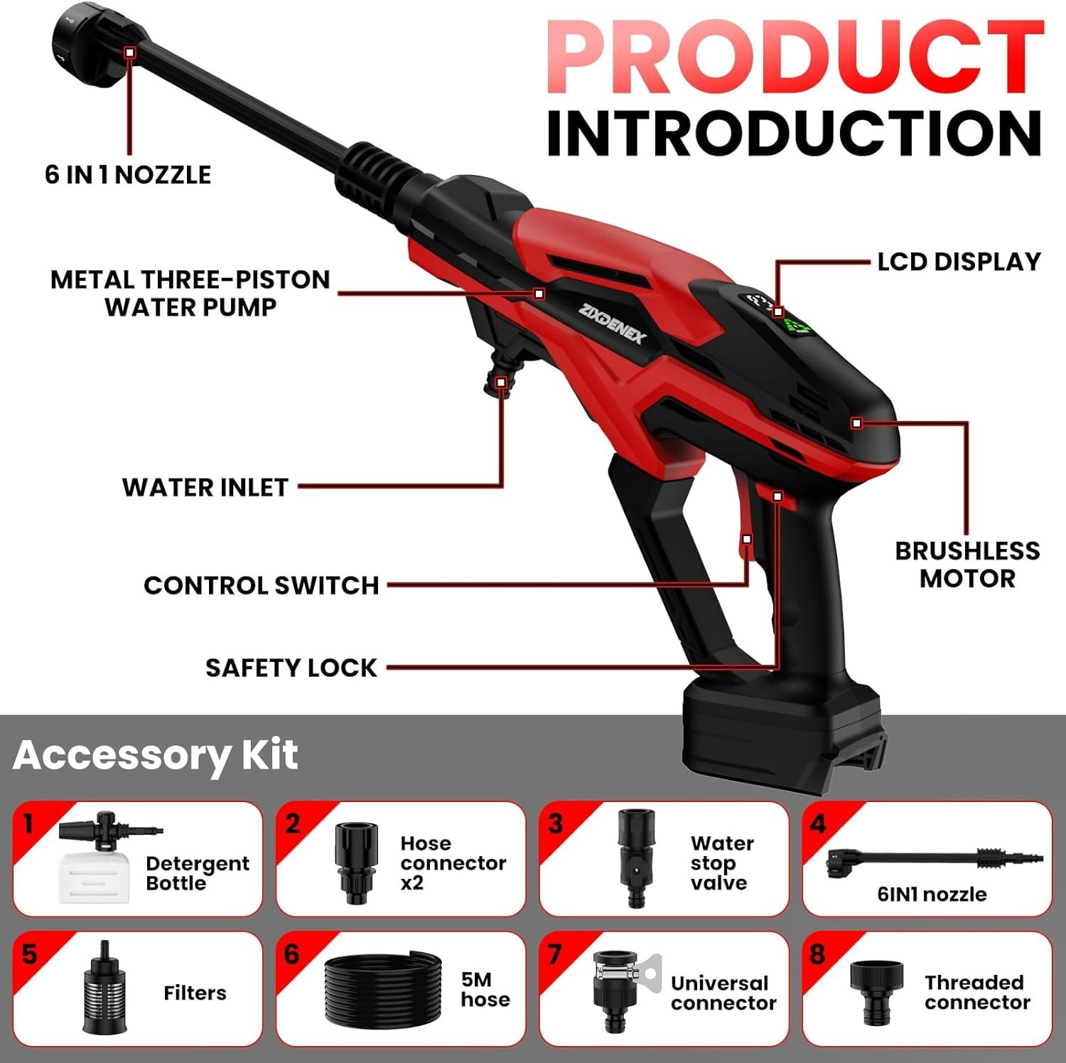Cordless Pressure Washer for Milwaukee M18 Battery, Portable Cordless Power Wash