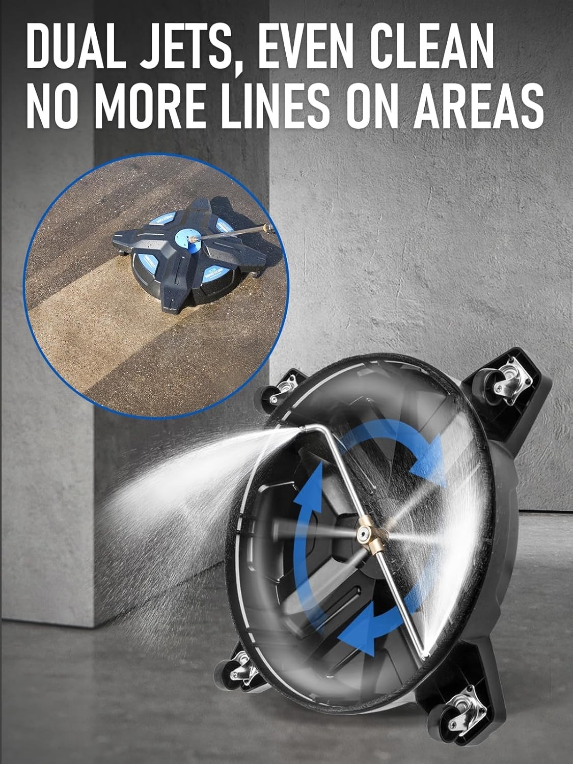 16.5” Pressure Washer Surface Cleaner, Large Lightweight Driveway Pressure Wa…