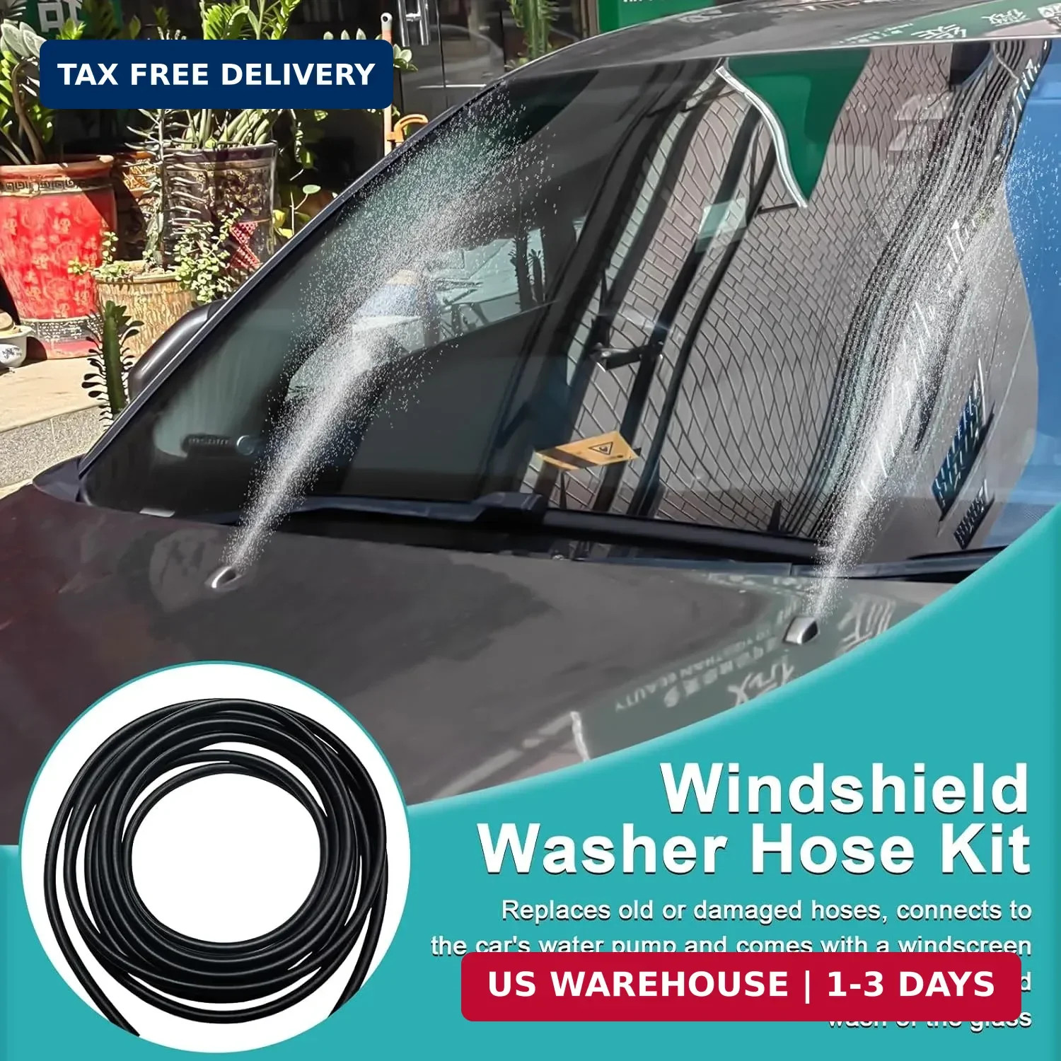 Car Windshield Washer Hose 17 Pcs Windshield Washer Hose Kit 5M Washer Fluid Hos