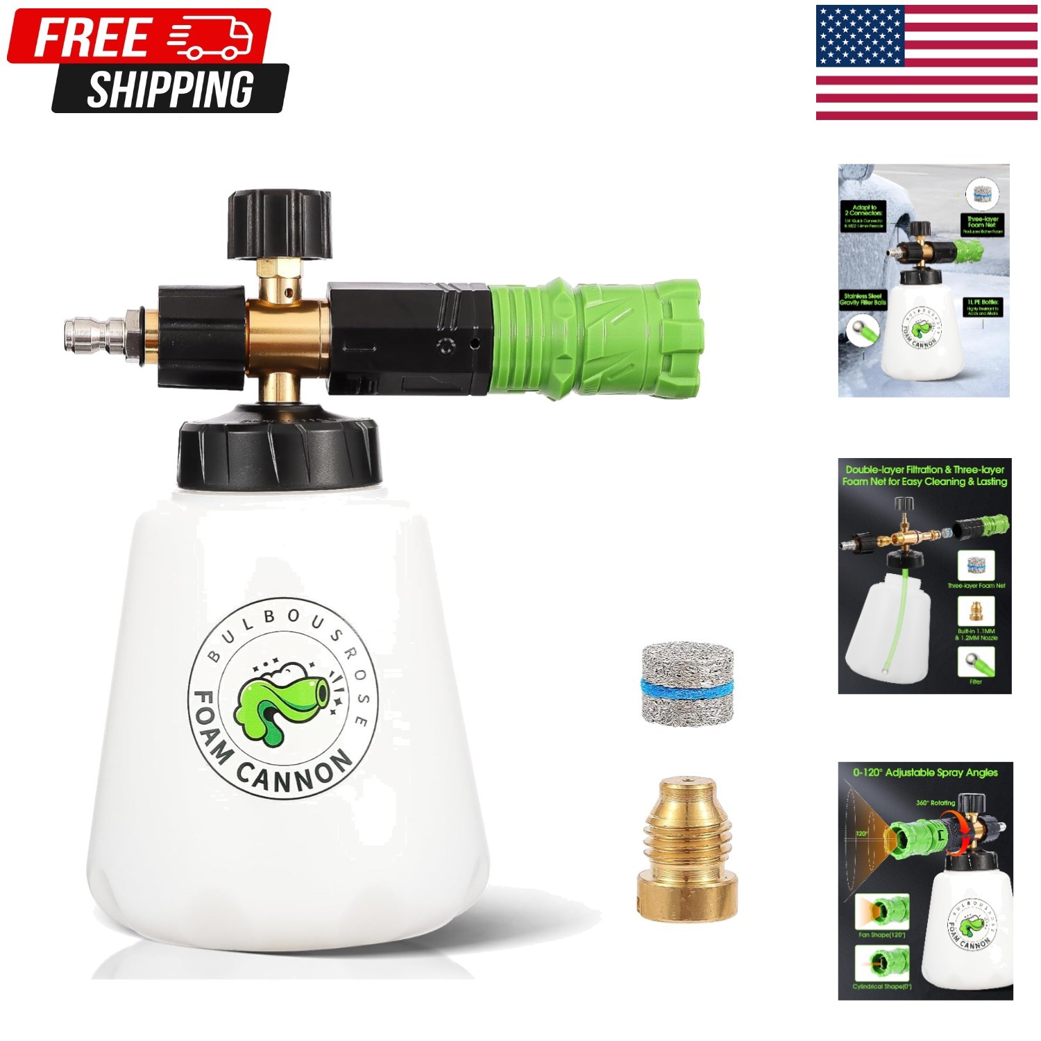 1.5L Electric Car Foam Sprayer, Foam Sprayer for Car Wash with USB Rechargeable,