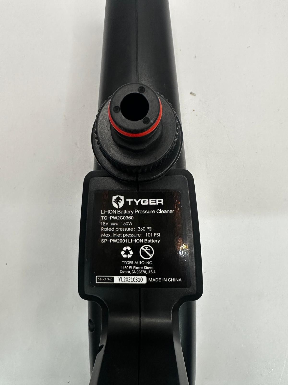TYGER 20V Battery Powered Cordless Portable Power Cleaner Pressure Washer