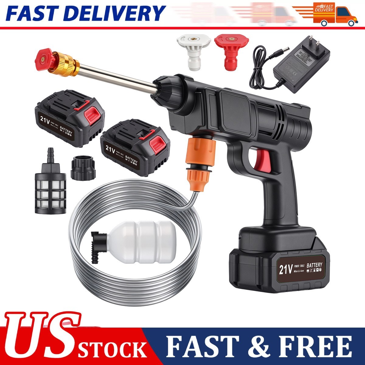 Car Washing Gun High Pressure Washer Water Spray Kit GEARZAAR 145PSI Cold