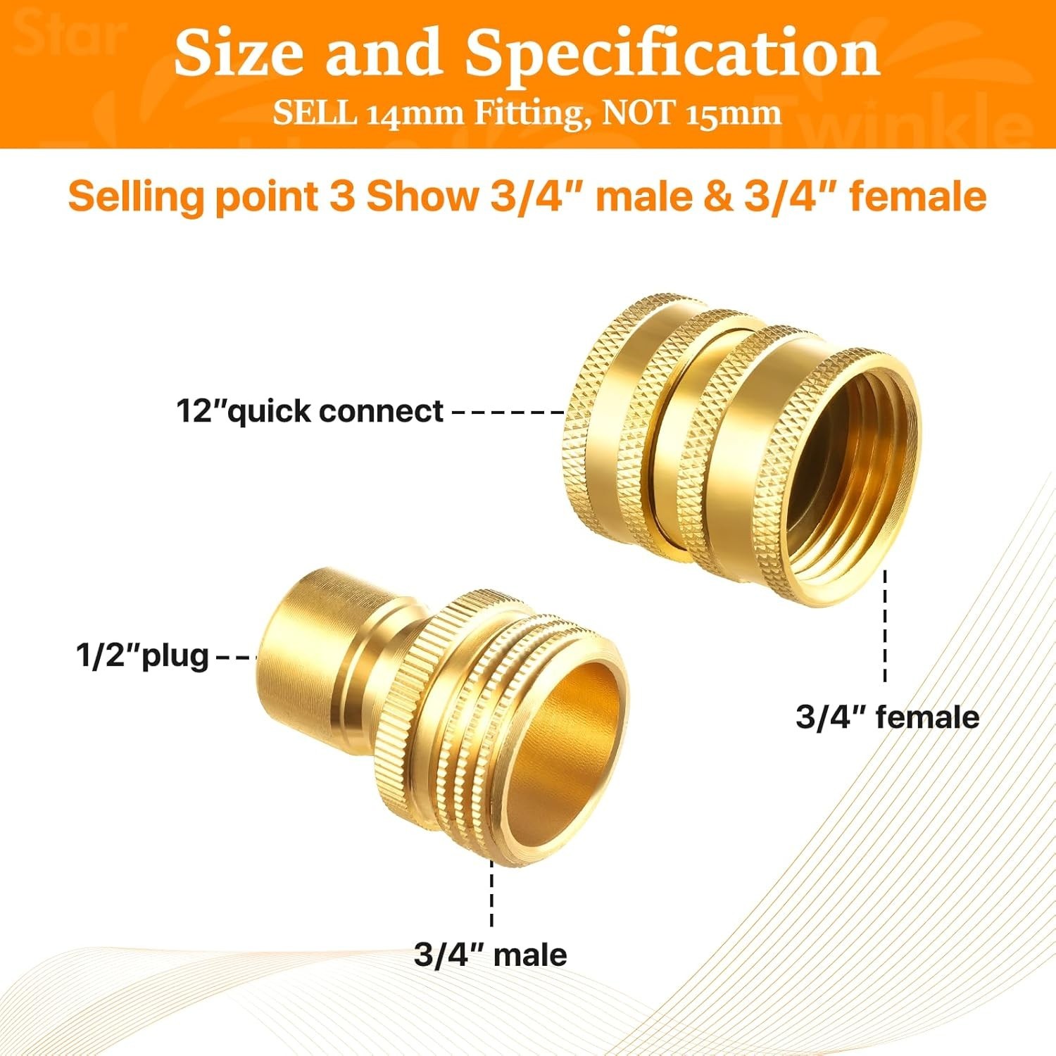 Durable Brass Pressure Washer Quick Connect Kit – 9 Sets for M22 14mm Fittings