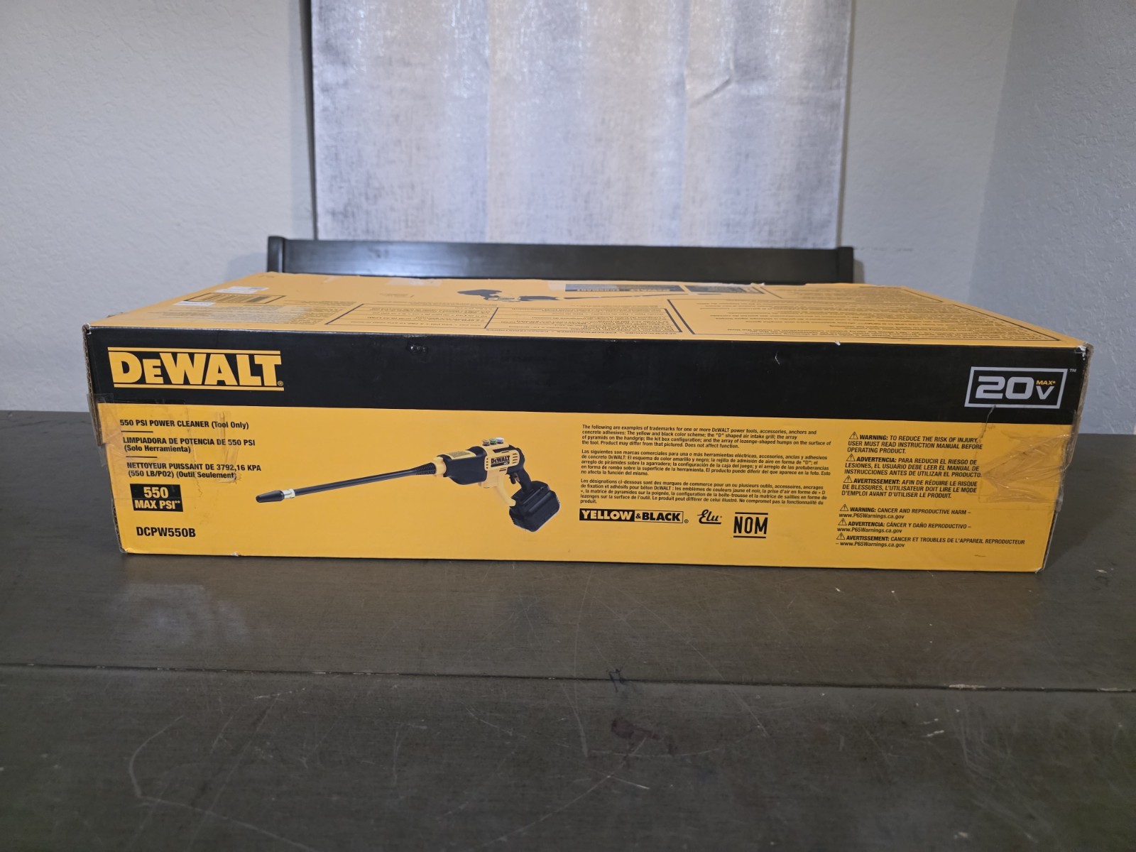 DEWALT 20V MAX 550 PSI Cold Water Power Cleaner (TOOL ONLY) DCPW550B