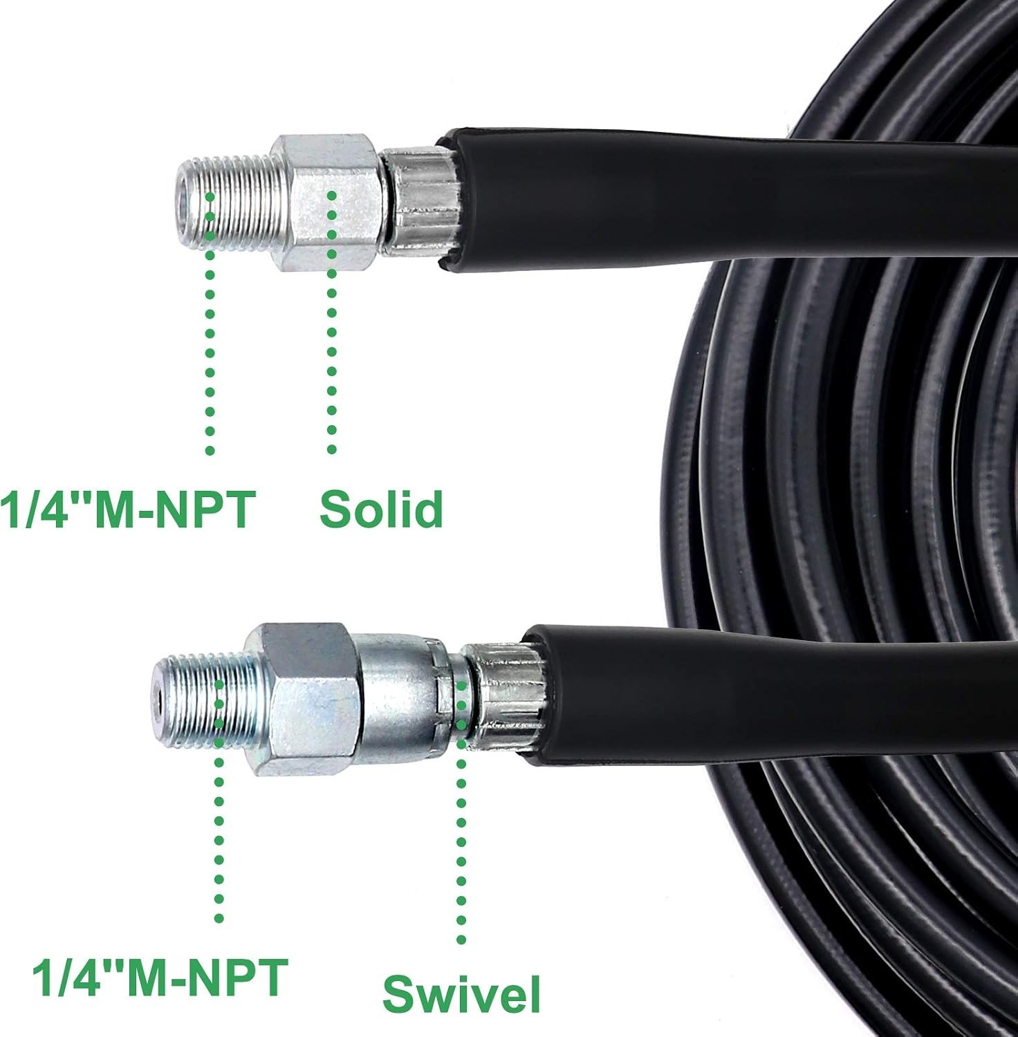 Sewer Jetter Kit 50FT for Pressure Washer, 5800PSI Drain Cleaner Hose 1/4 Inc…