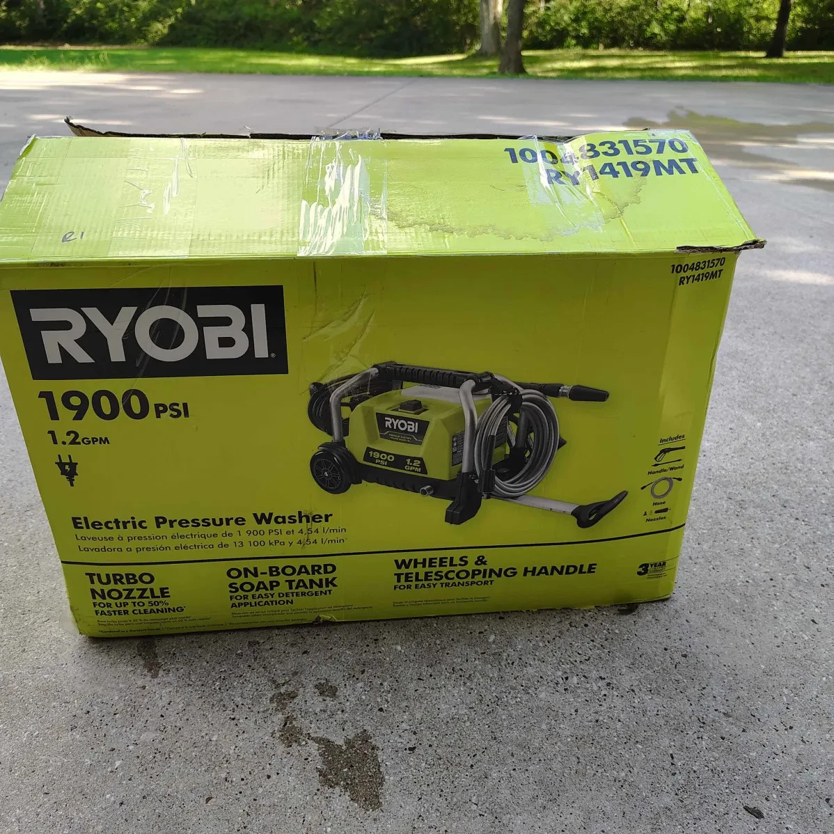 Ryobi RY1419MT 1900 PSI 1.2 GPM Electric Pressure Washer (USED)