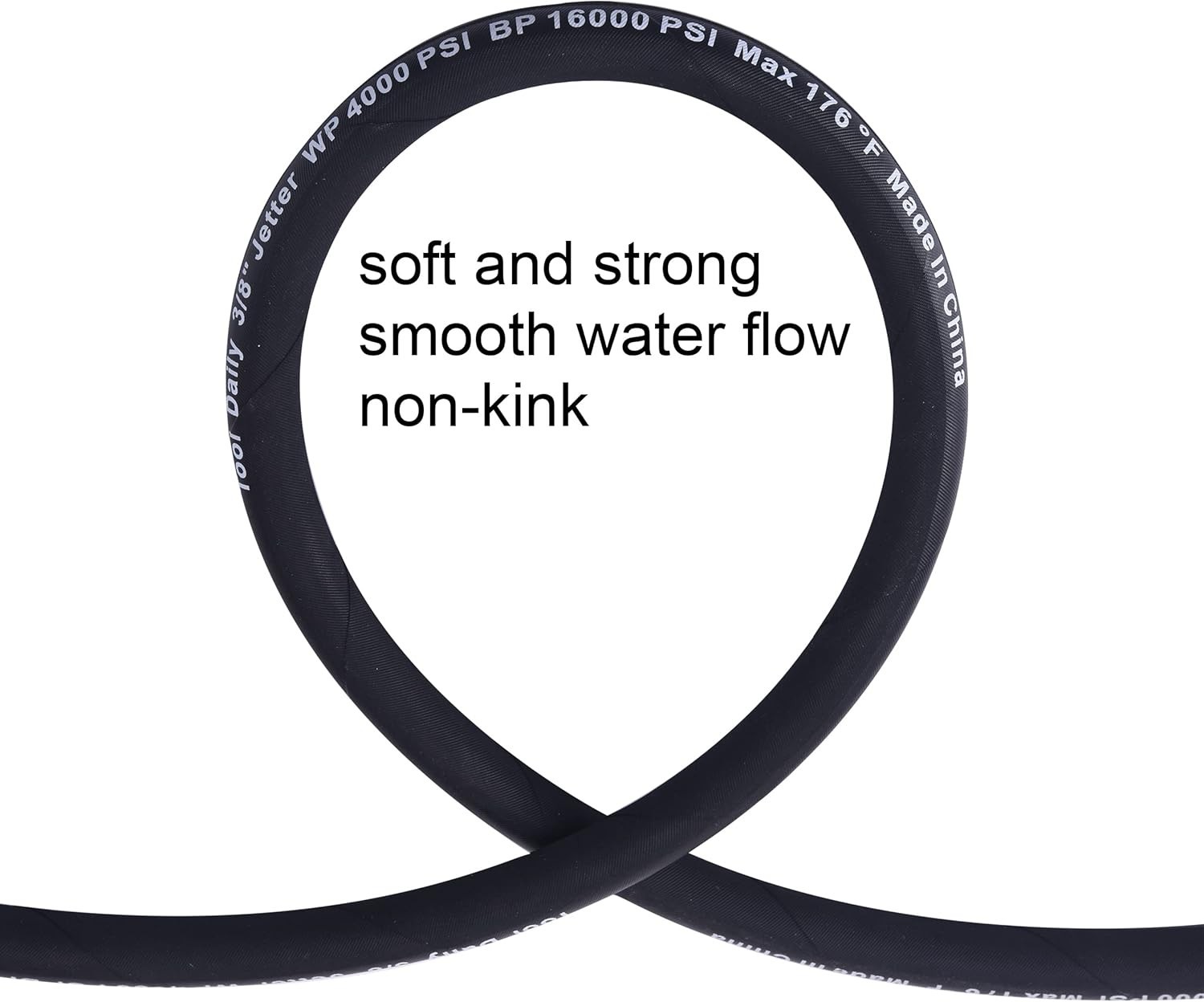 Pressure Washer Whip Hose 4 FT Steel Wire Braid Swivel Connector for Pressure