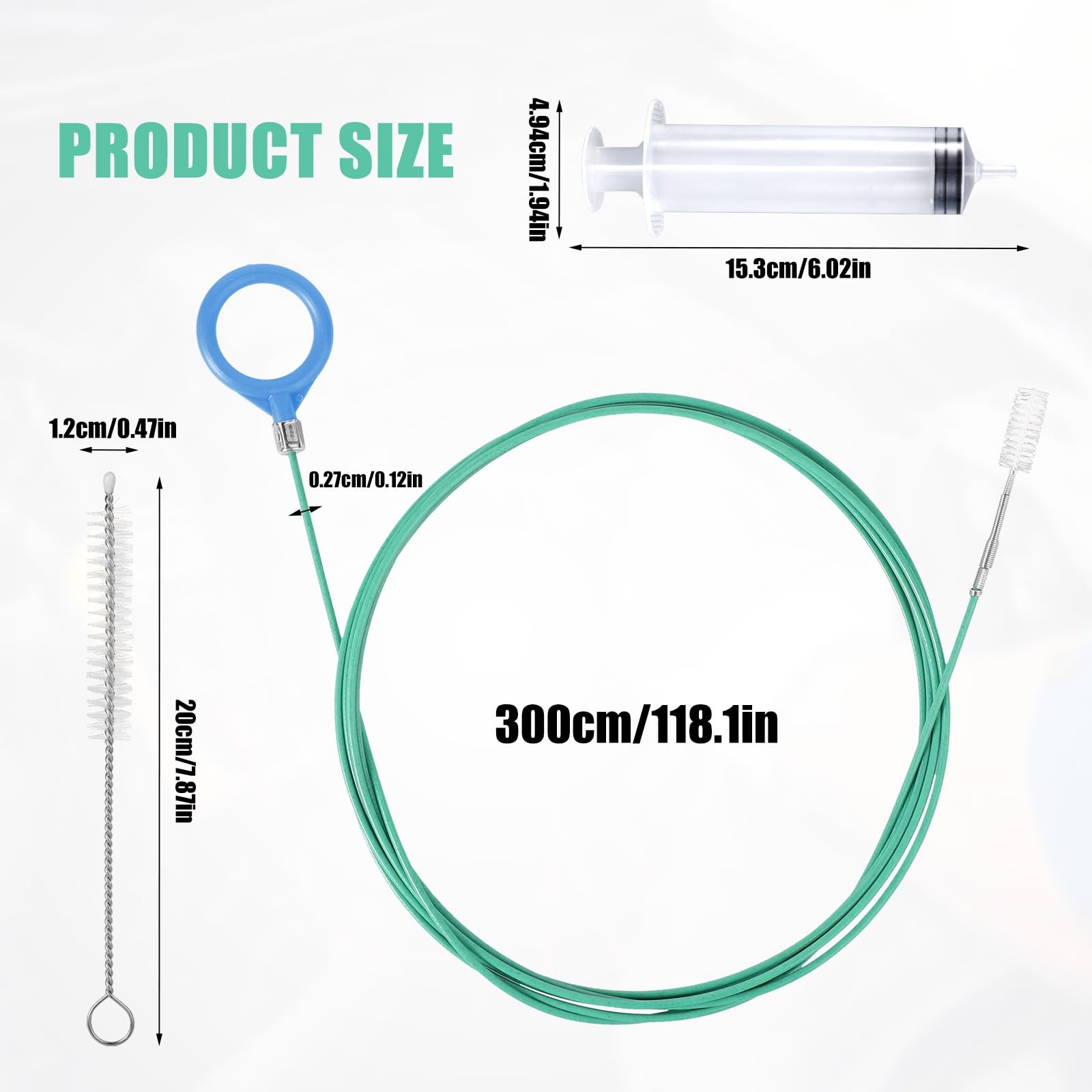 Auto Sunroof Drain Cleaning Tool, 118in Long as shown in the detailed picture