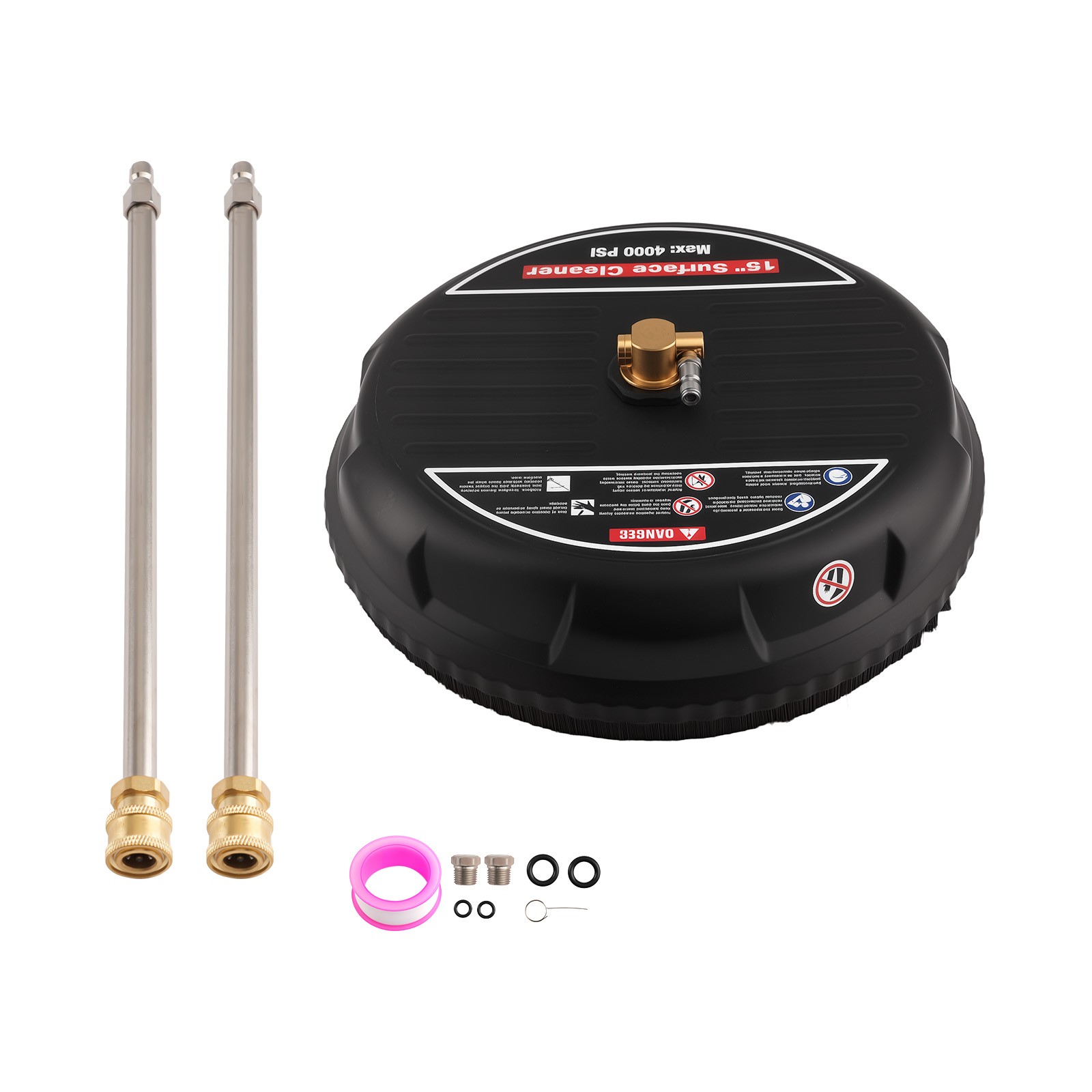 15″ Pressure Washer Surface Cleaner w/ Extension Wands 1/4″ Quick Connect