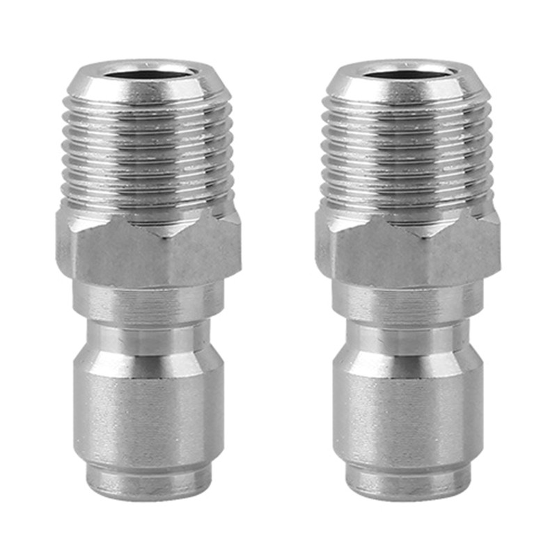 2Pack NPT 3/8 Inch Pressure Washer Coupler Quick Connect Plug Male 3/8 Connector