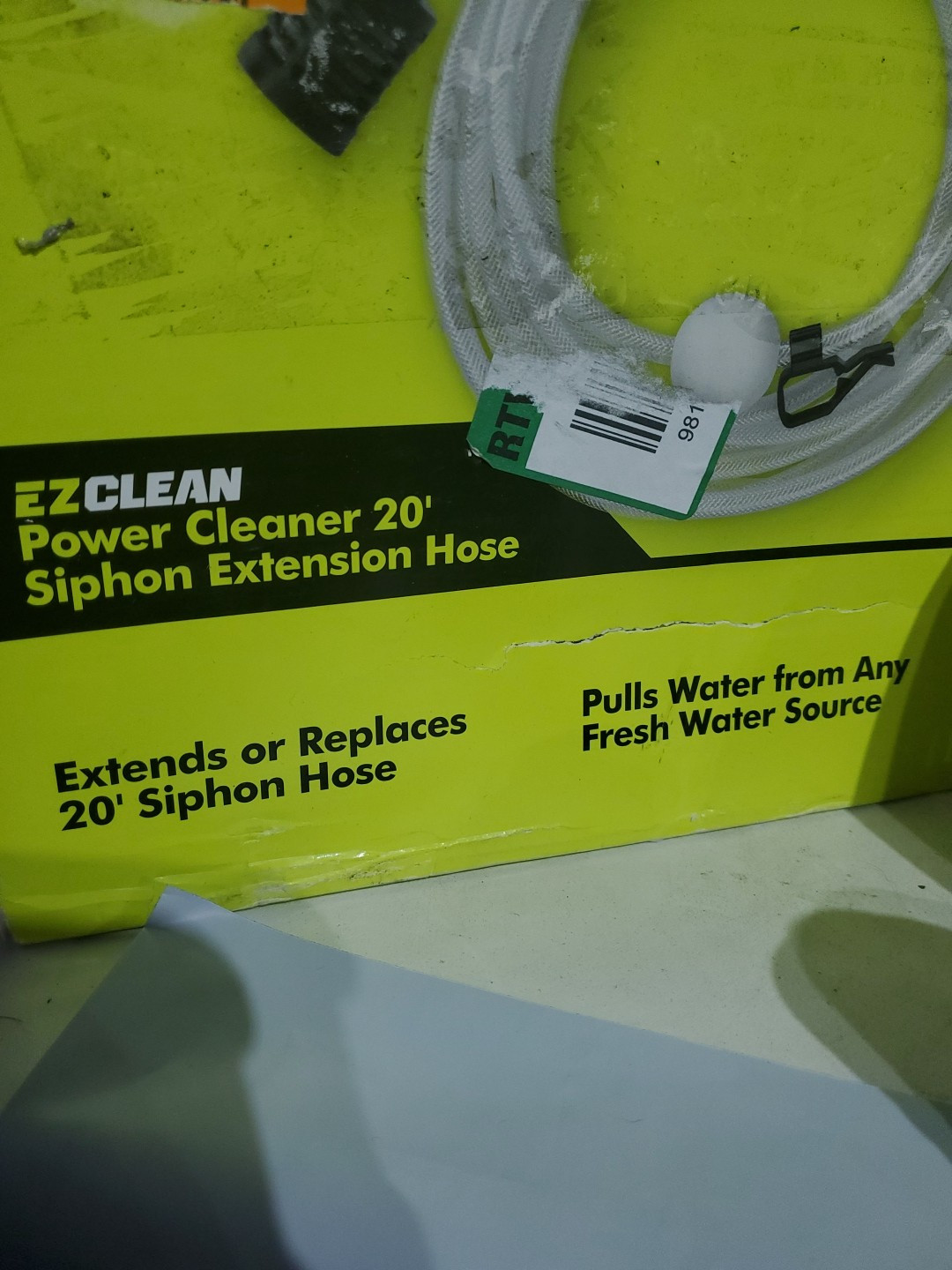 RYOBI EZClean Power Cleaner 20 ft. Pressure Washer Hose Siphon Extension