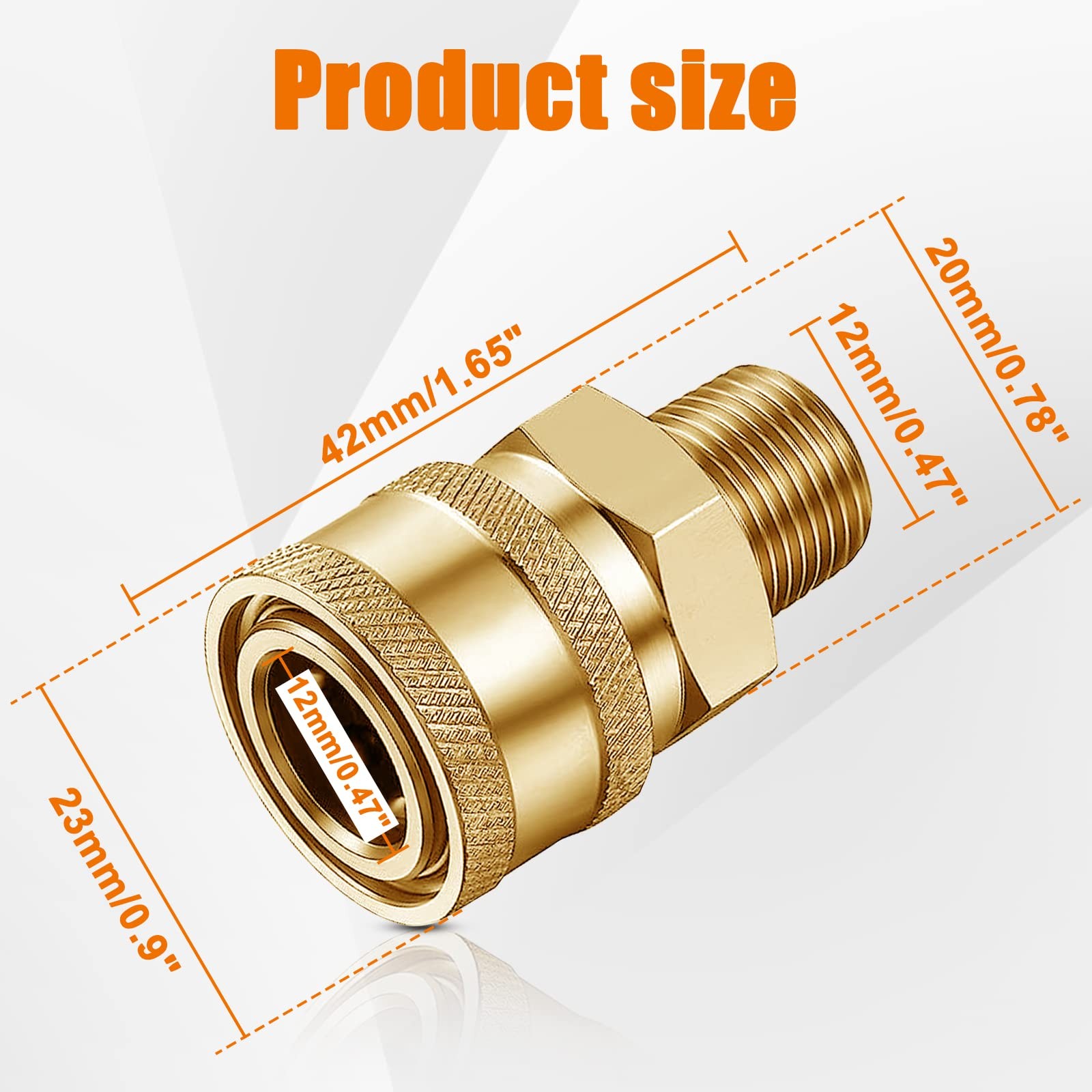 2 PCS 1/4 Inch NPT Male Pressure Washer Quick Connect Fittings Adapter Kit