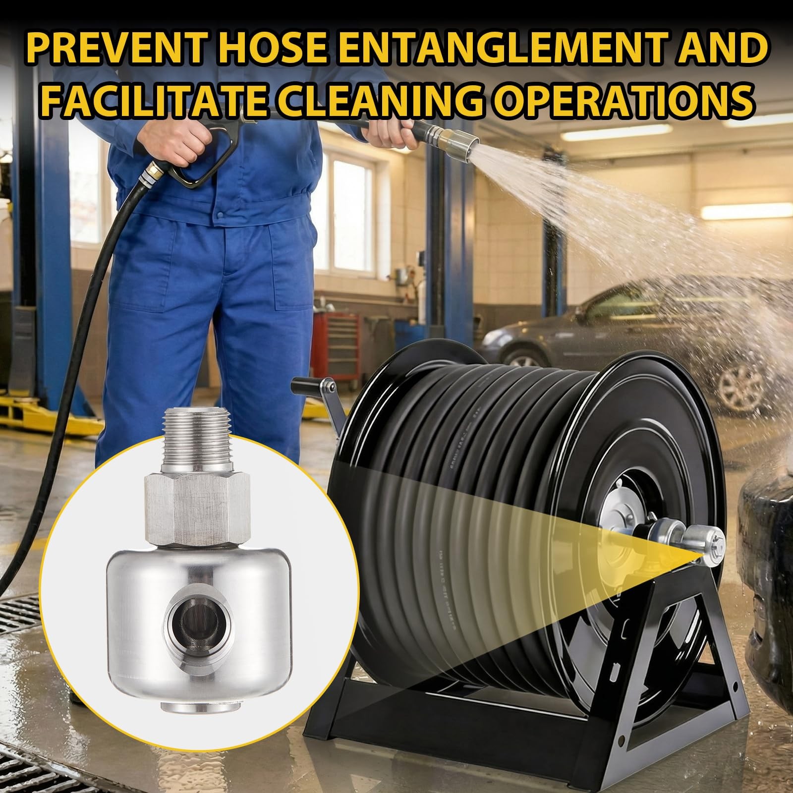 1 PCS 3/8 Inch NPT Stainless Steel Hose Swivel Male Female Adapter 3000PSI