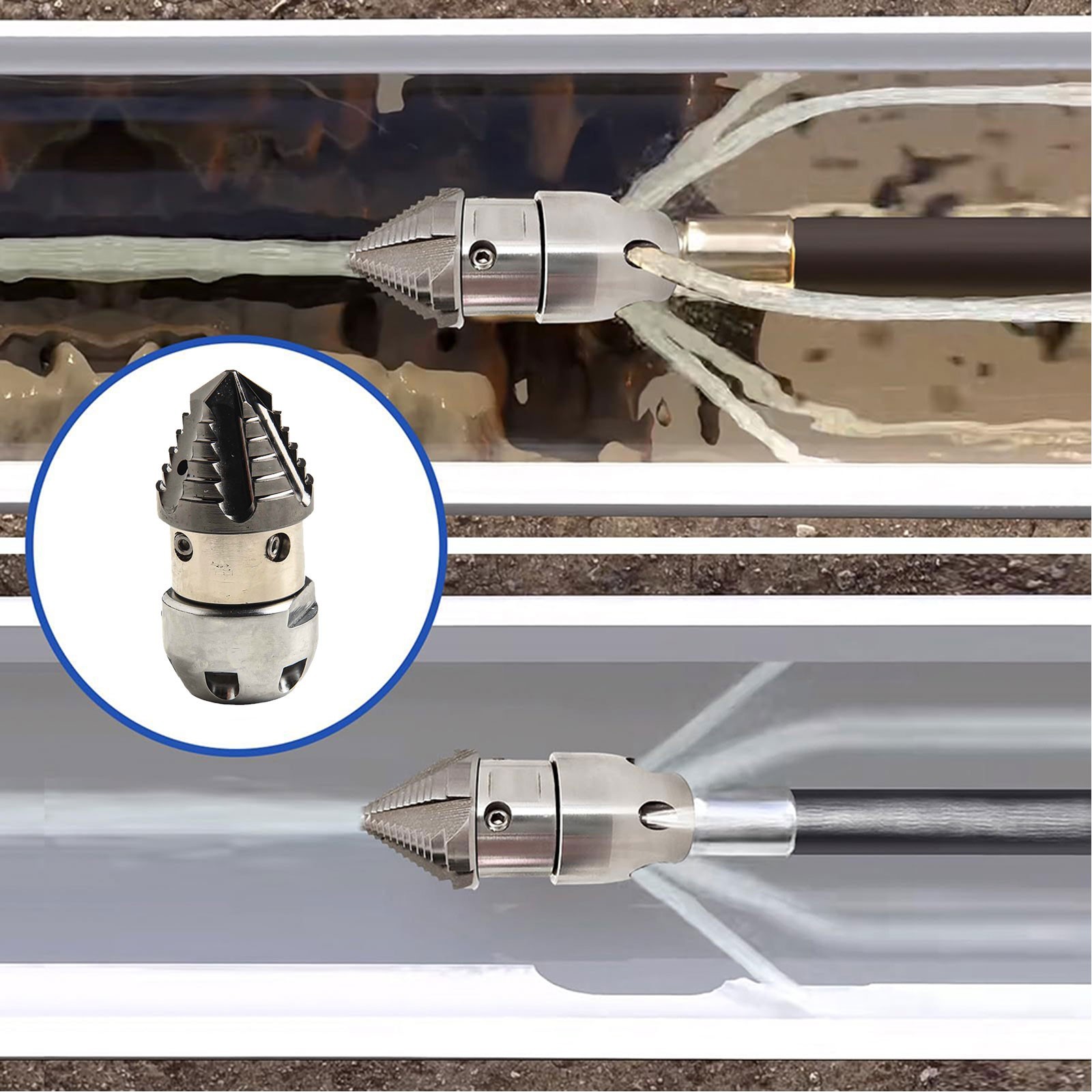 Stainless Steel Transformer Nozzle for Sewer Flushing and Water Pipe Dredging