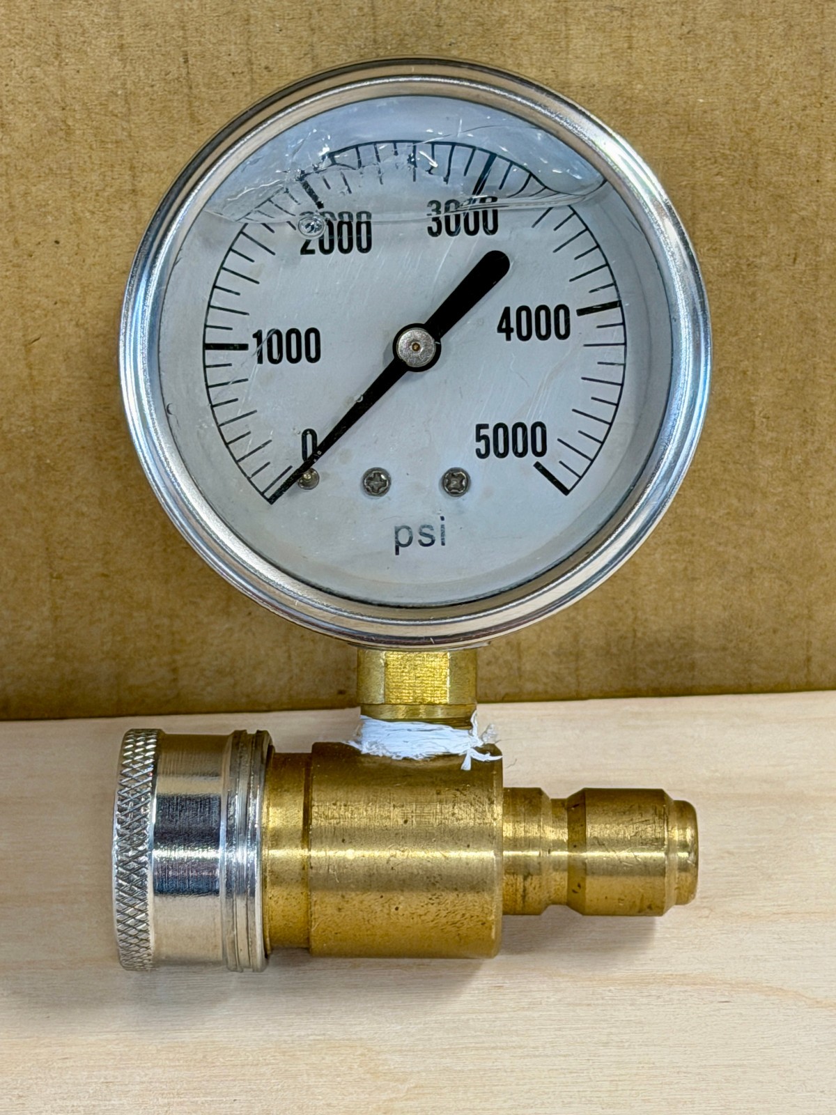 Watflow 2-1/2 Pressure Washer Pressure Gauge Kit, 3/8 Inch Quick Connect, 0-5000