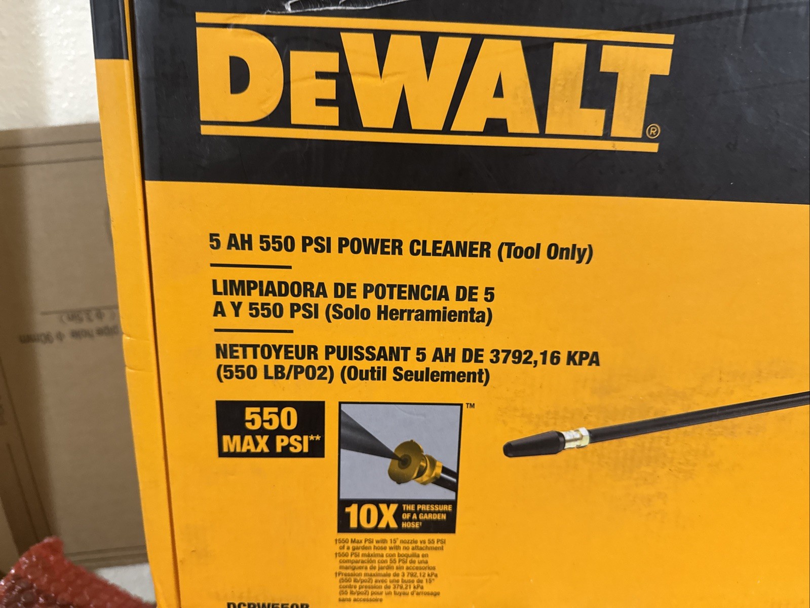 DeWalt DCPW550B 20V MAX 550 PSI Cordless Power Cleaner Tool Only – New in Box