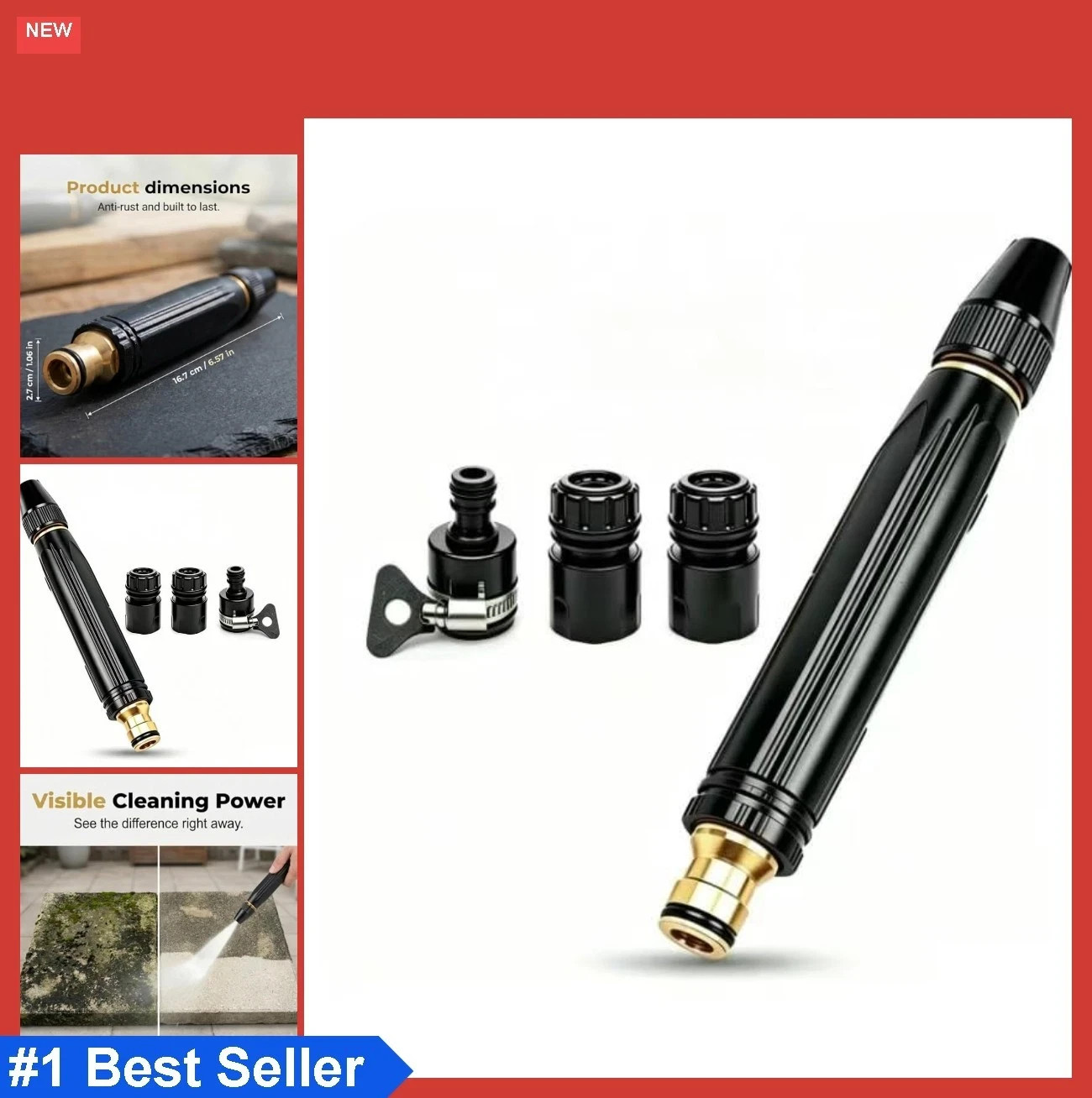 New Jet Nozzle Power Washer for Garden Hose, Hose High C
