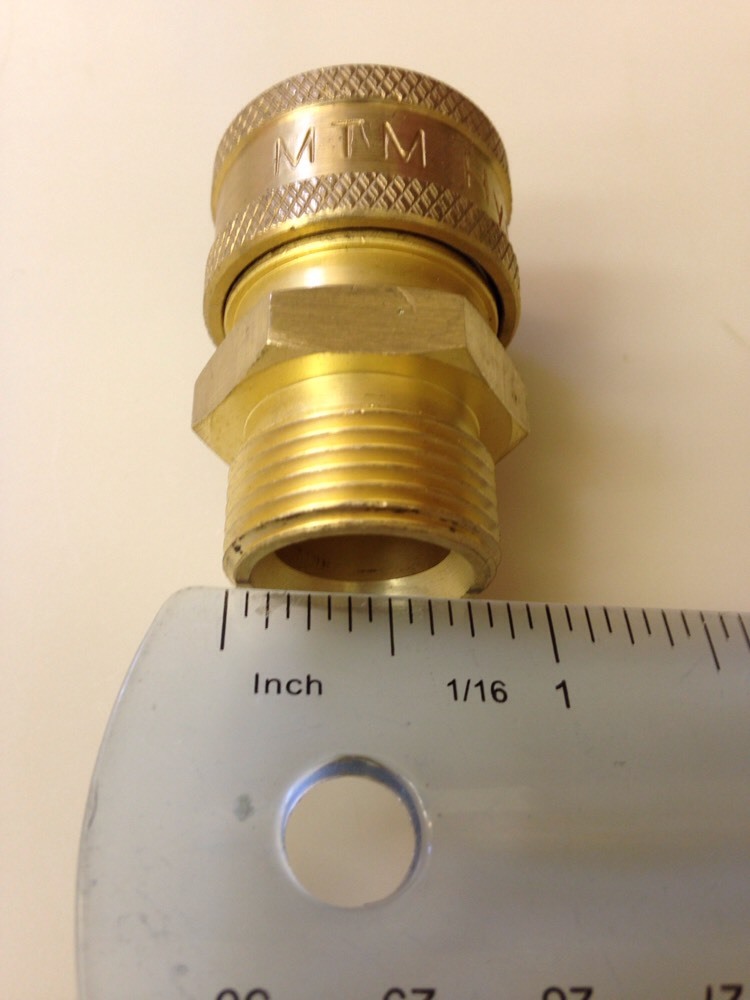 MTM Hydro – COUPLER BRASS 3/8 Quick Connect X M22 Male 14mm 24.0447
